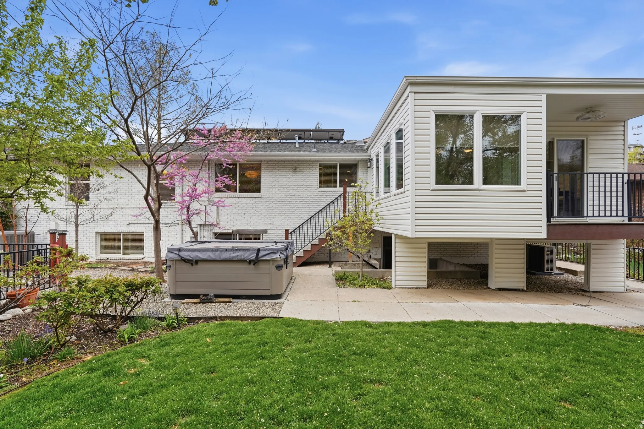 Backyard with Bullfrog Spa