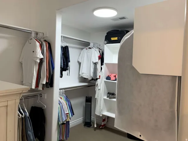 View of walk in closet
