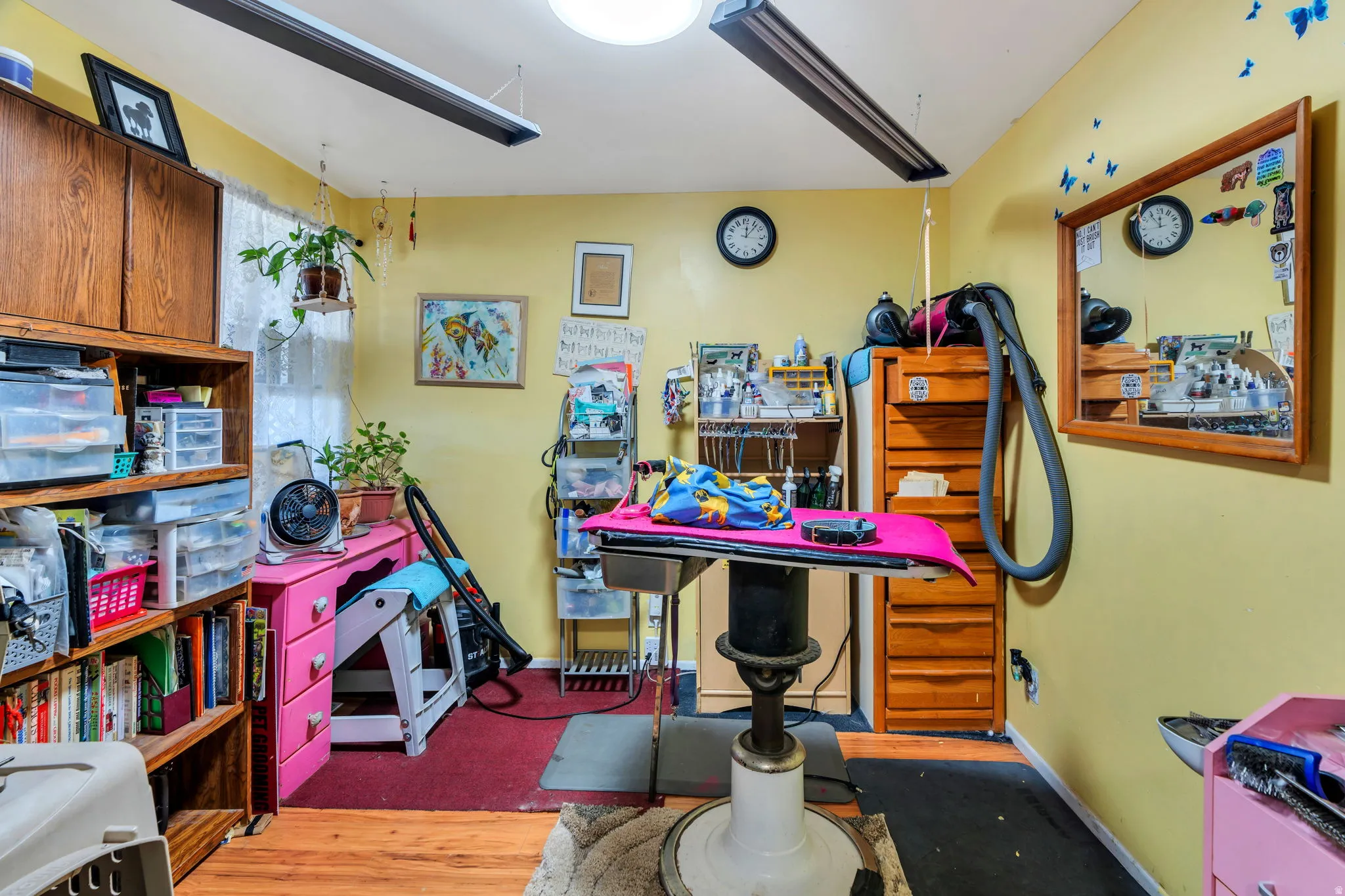 Playroom featuring light wood-type flooring