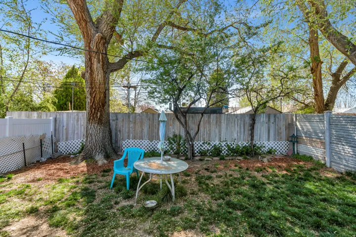 View of fenced backyard