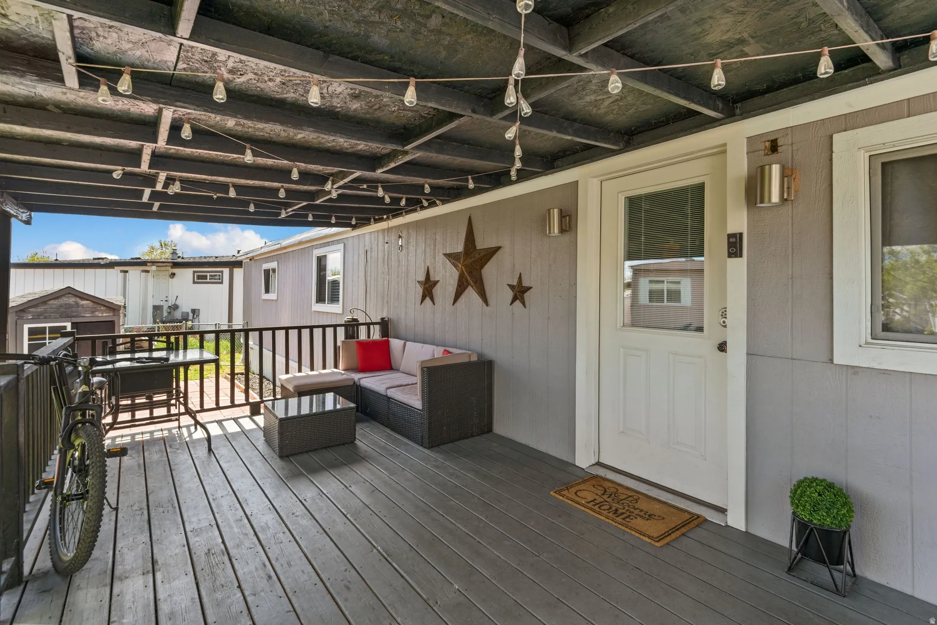 Deck featuring an outdoor living space