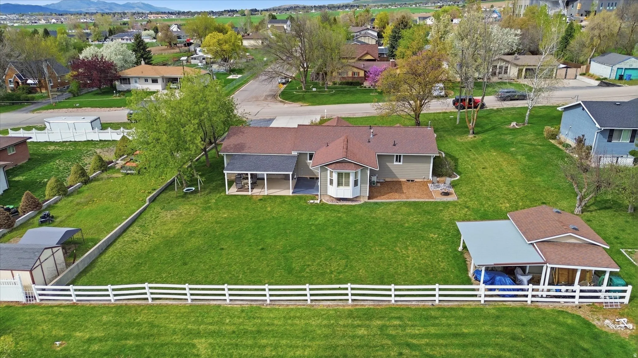 Aerial view of residential area