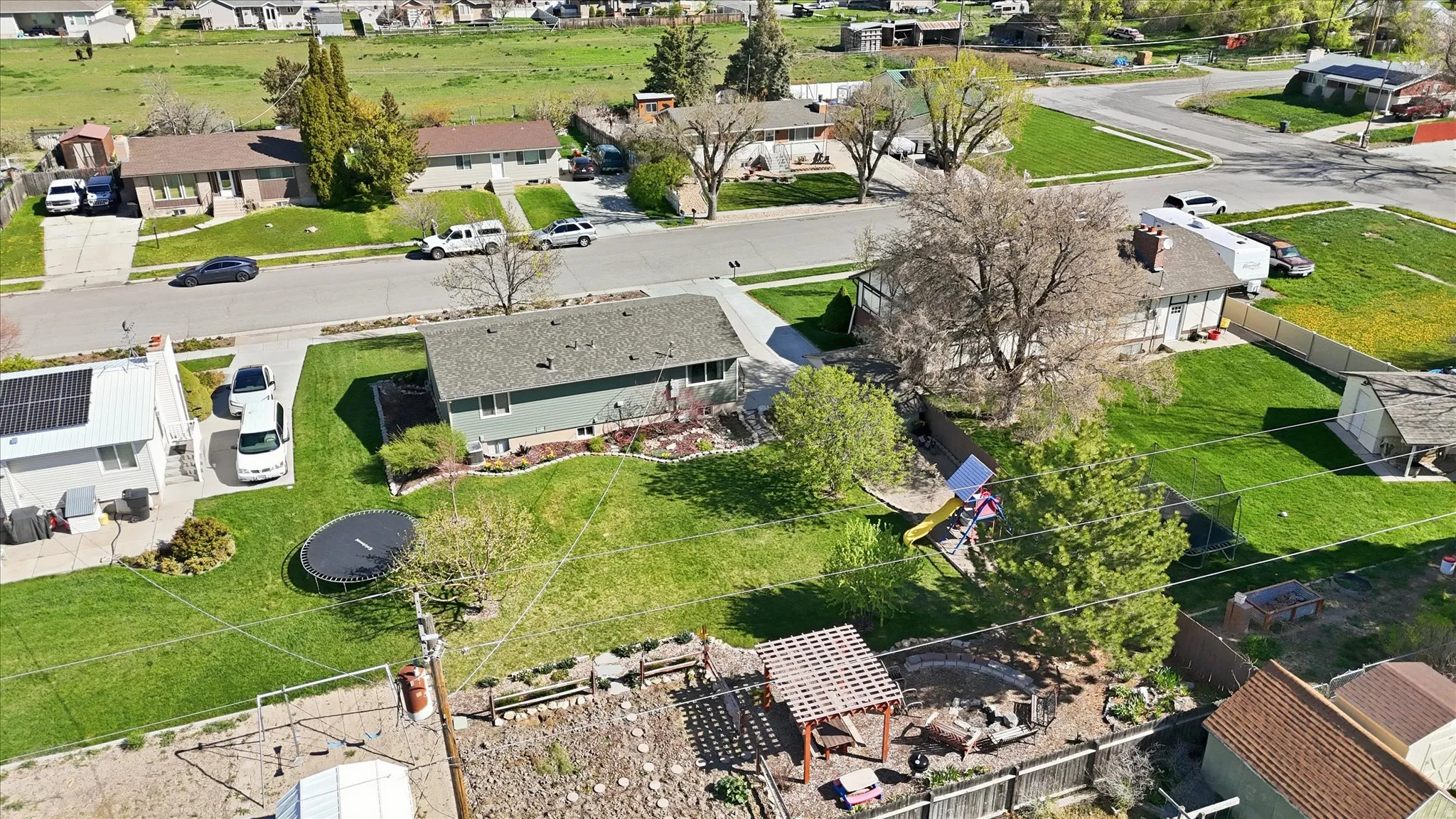 Aerial view of residential area