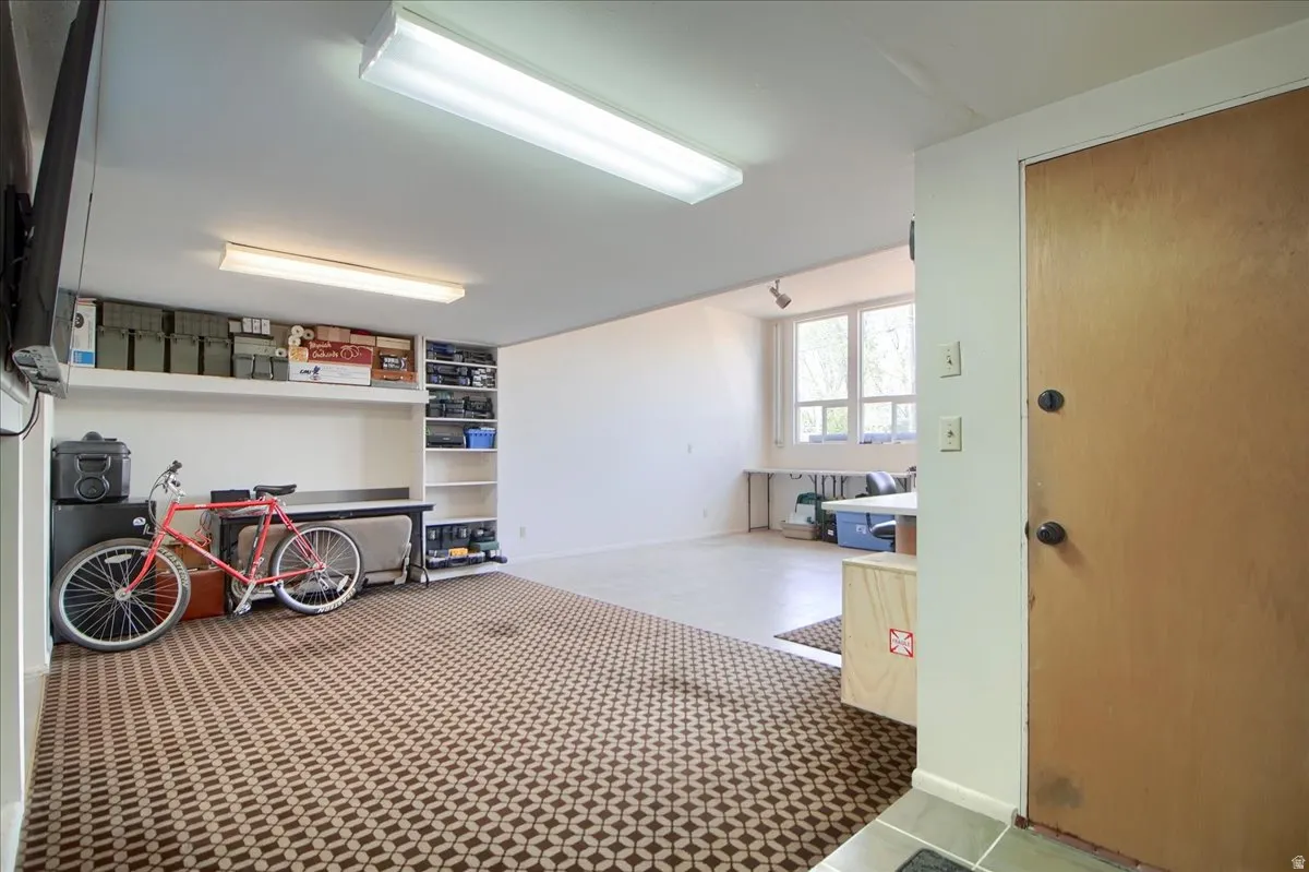 Garage with baseboards