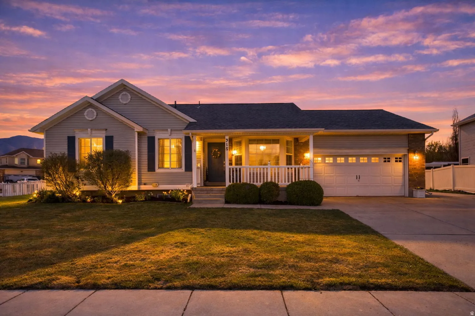 Front of home, twilight photo