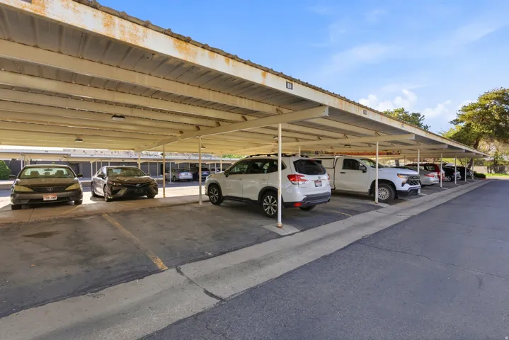 View of covered parking lot