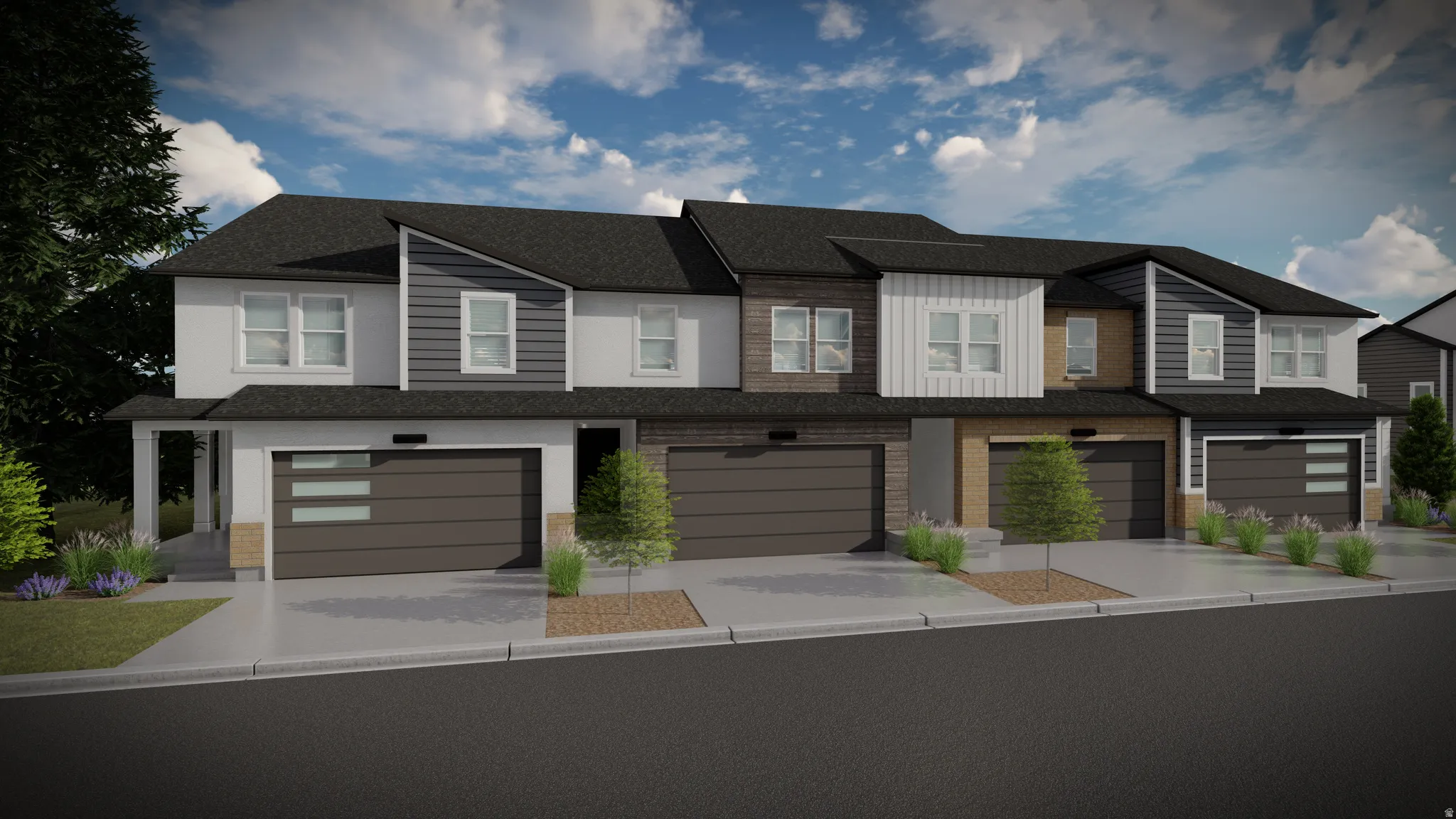 View of front facade with driveway, an attached garage, and a shingled roof