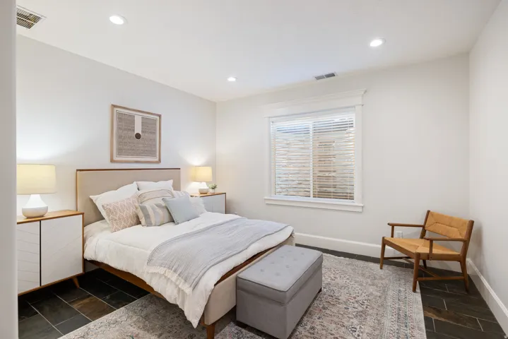 Bedroom with recessed lighting