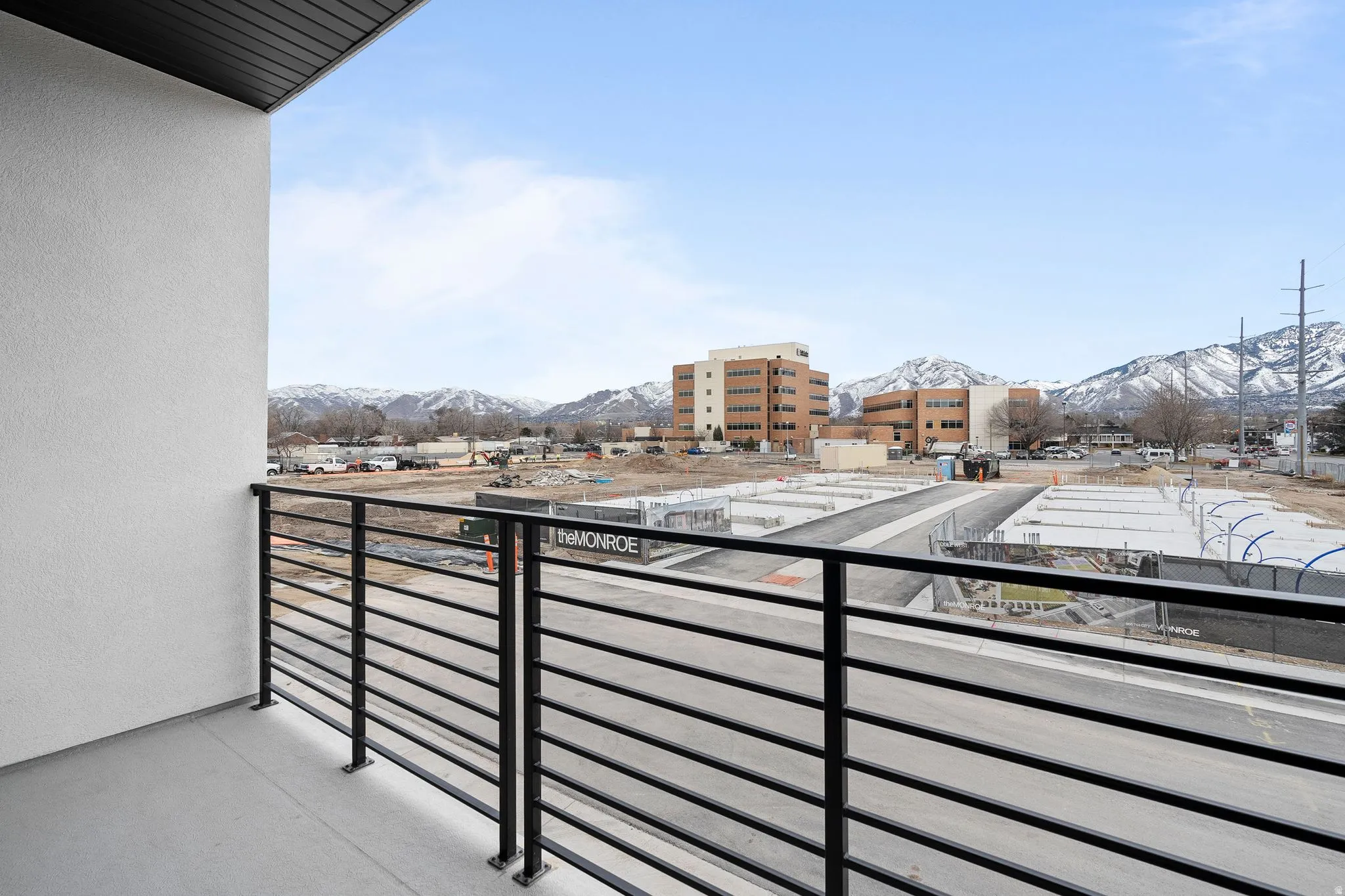 Balcony with a mountain view