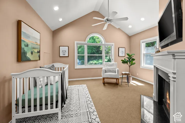 Elegant Room next to the Primary Suite, Fireplace - this could be an office, library, gym, or child's room.