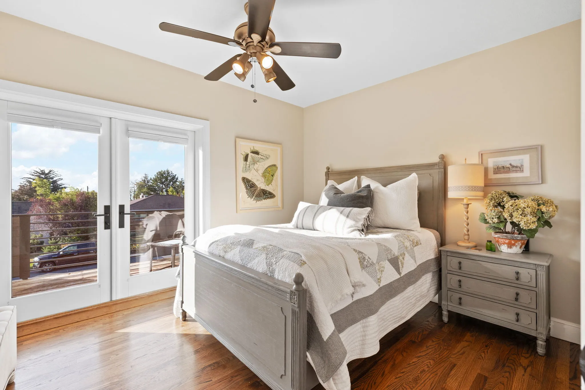 Upper level bedroom #2 with deck overlooking Salt Lake valley