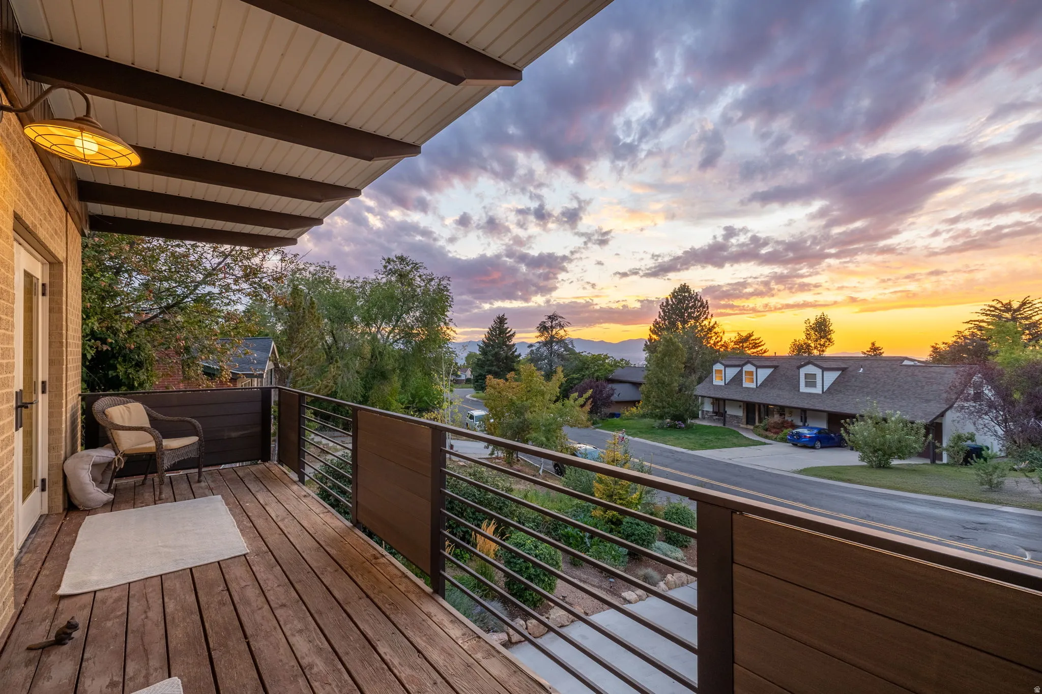 Front of home balcony overlooking Salt Lake valley