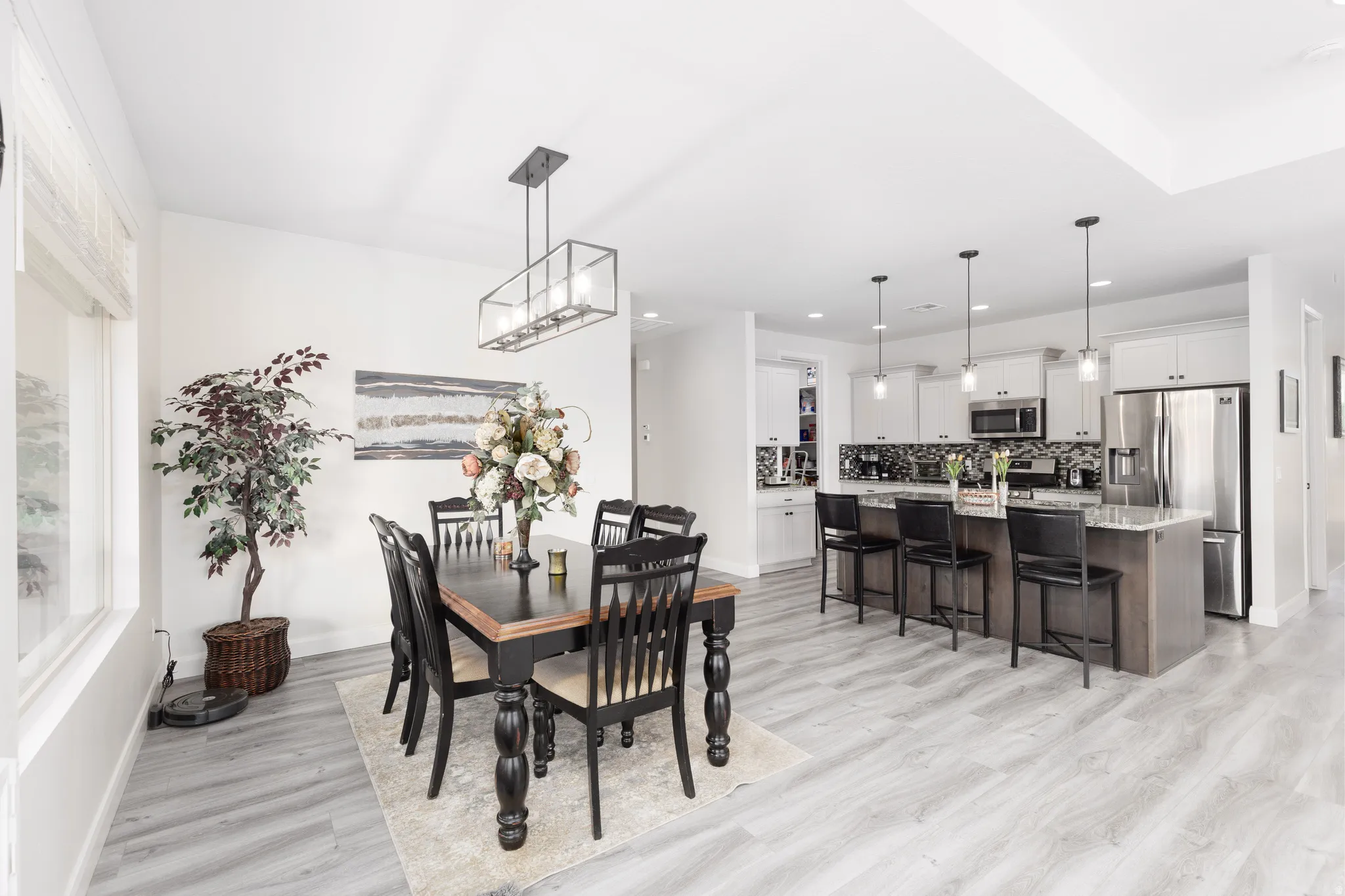 Dining room featuring light wood-type flooring
