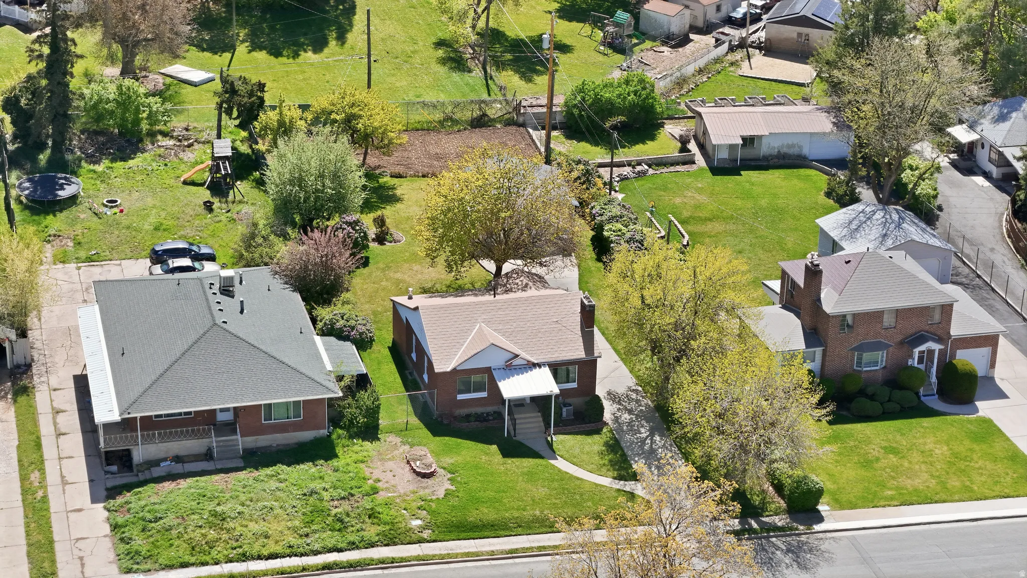 Aerial view of residential area