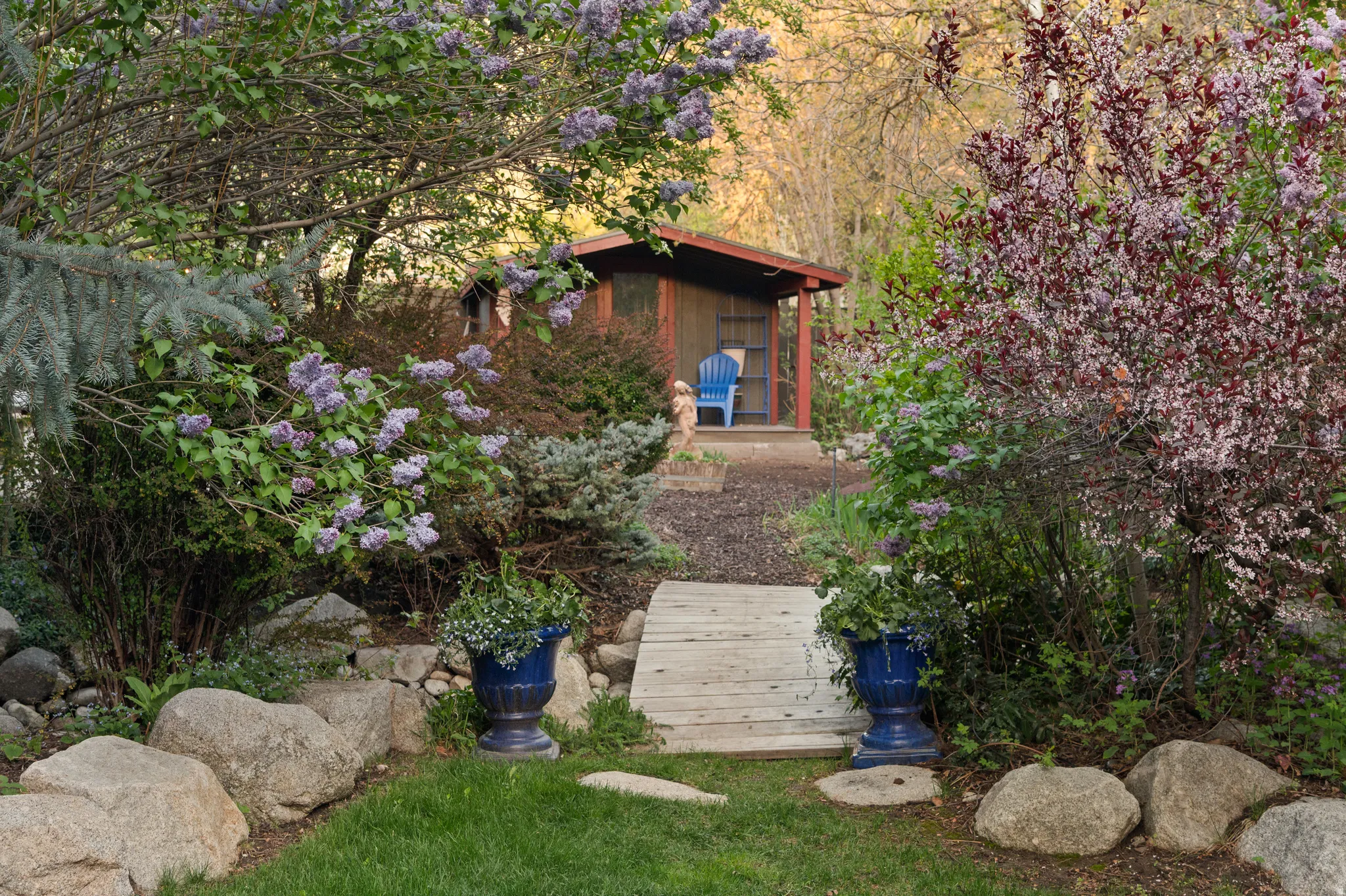 View of shed in yard