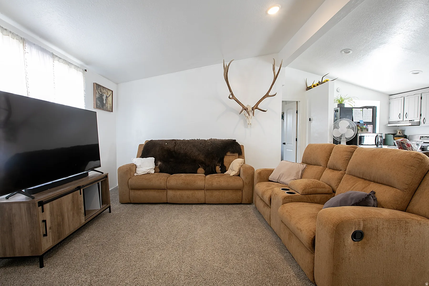 View of carpeted living room