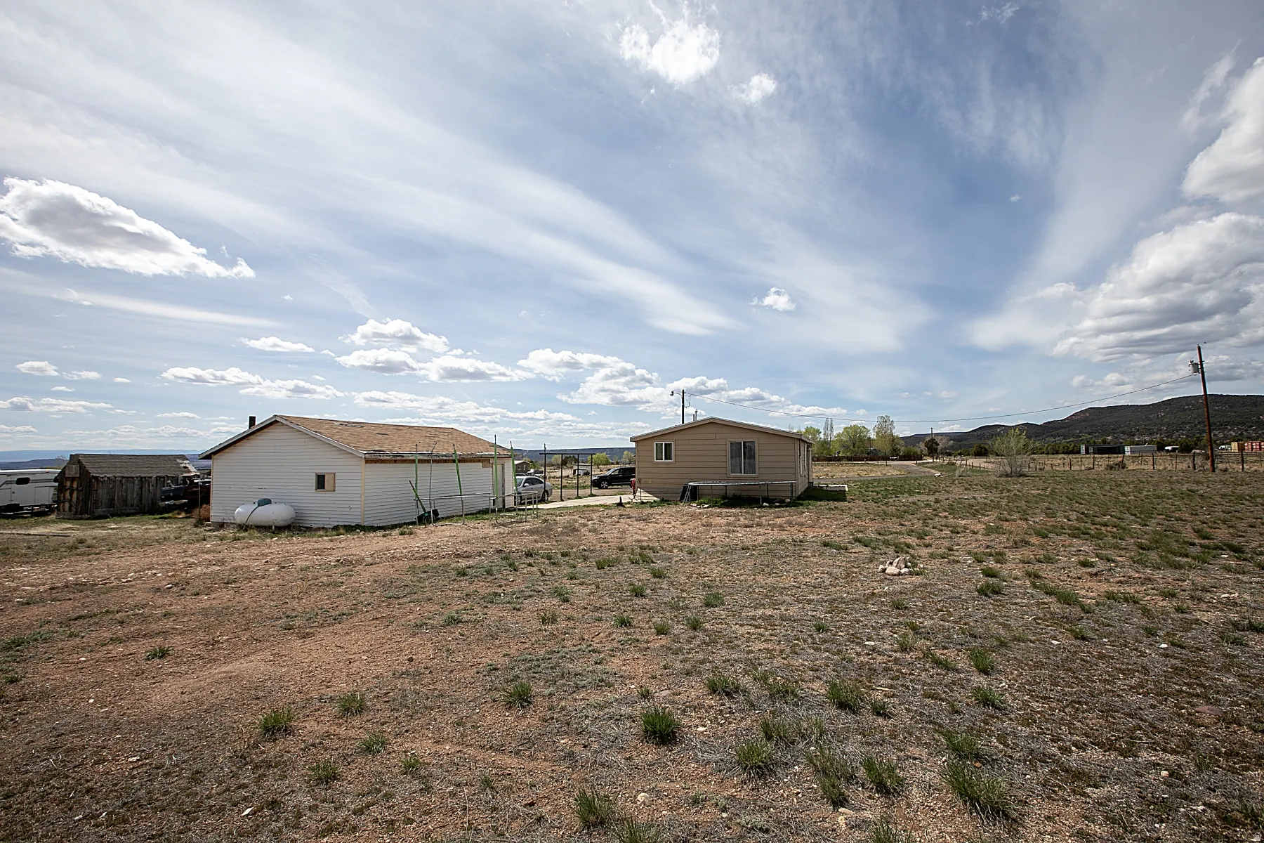 View of yard with a mountain view