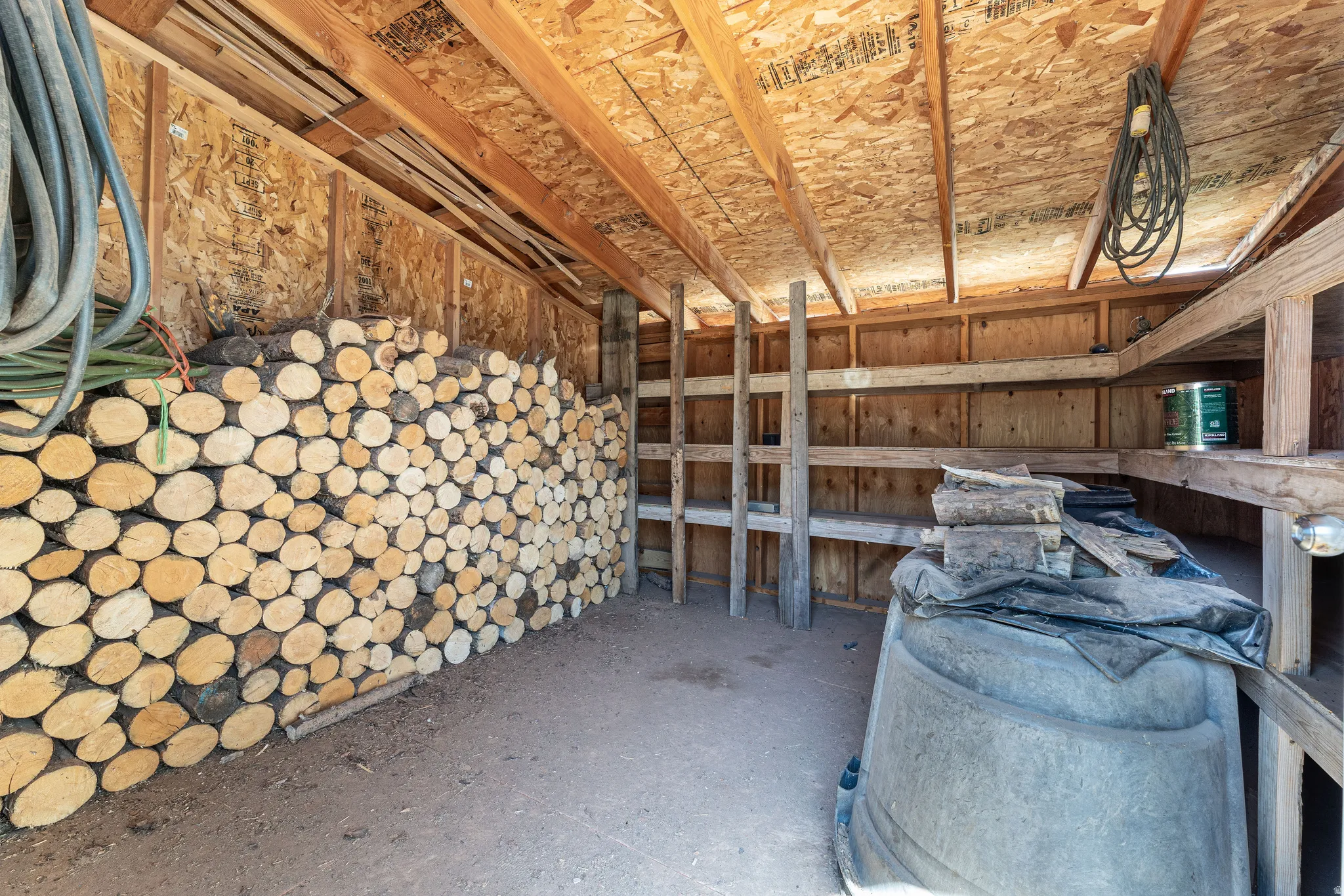 View of storage area on other side of chicken coop