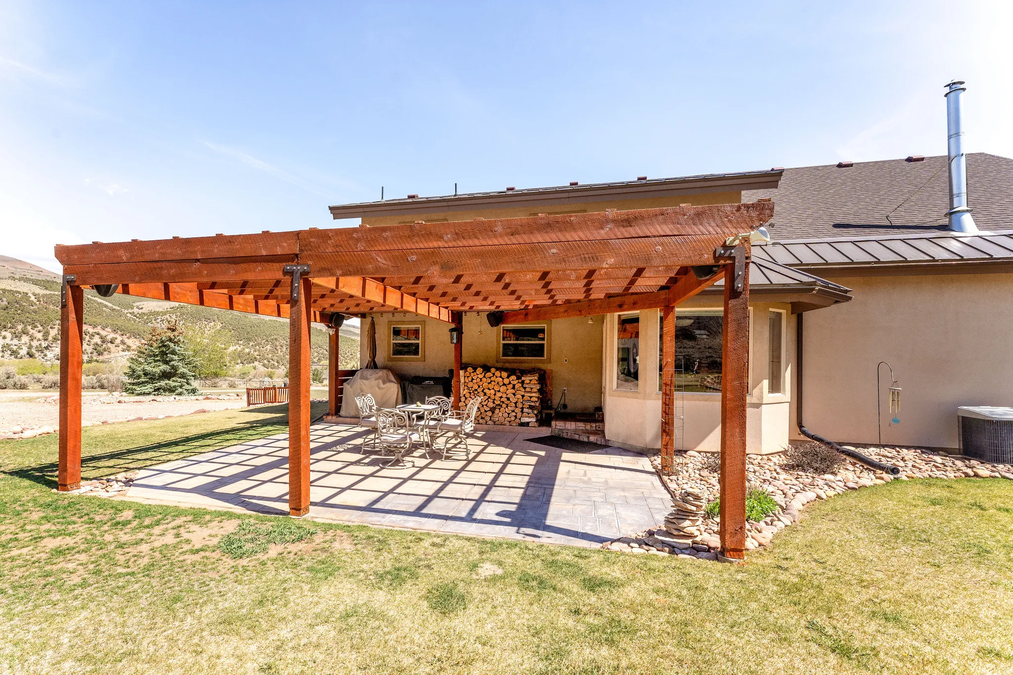 View of patio featuring a pergola