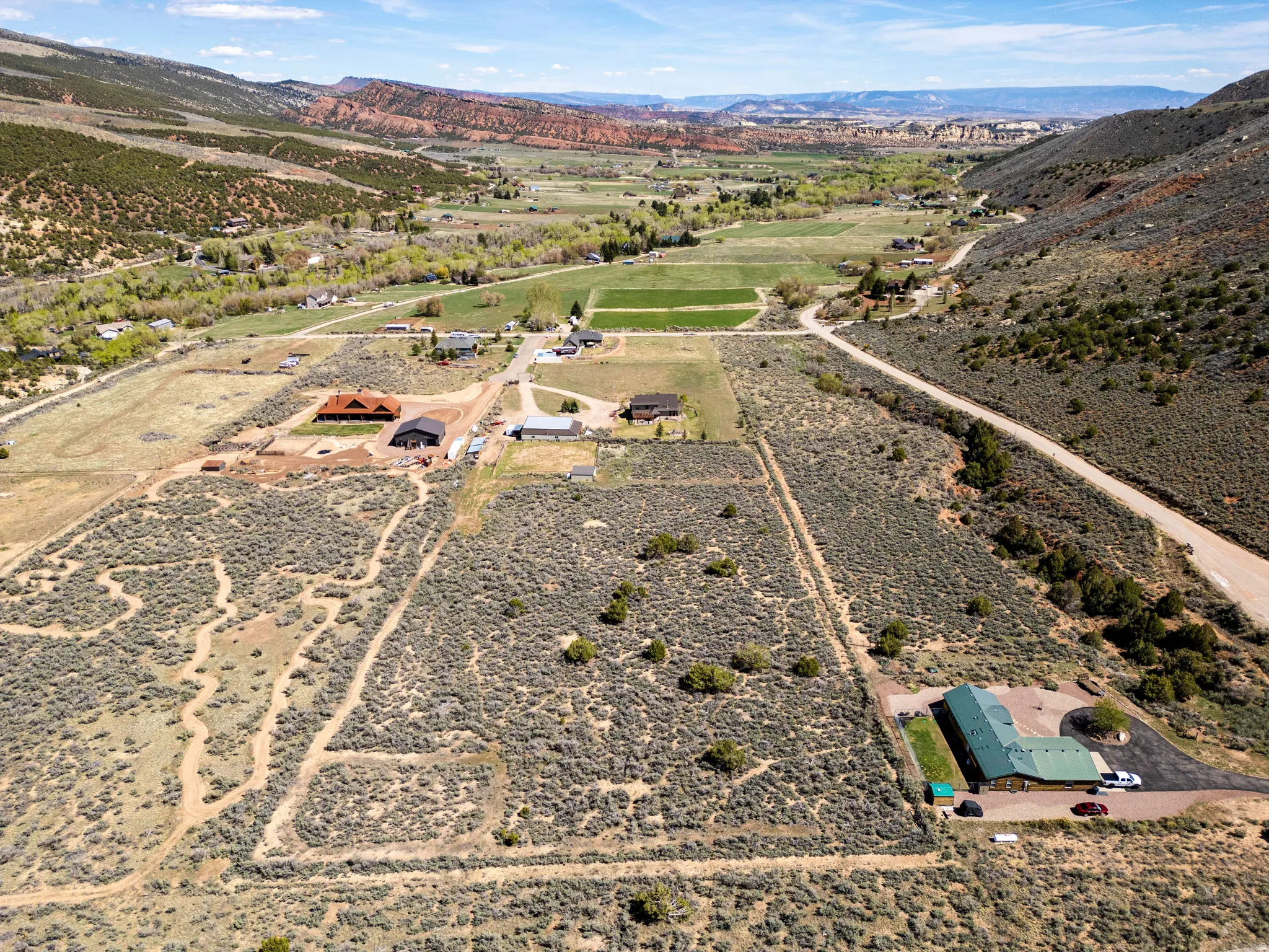 Aerial view of property's 8 acres