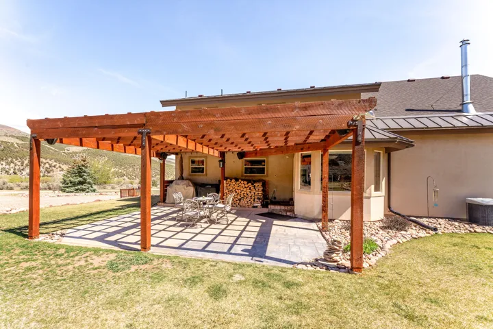 View of patio featuring a pergola