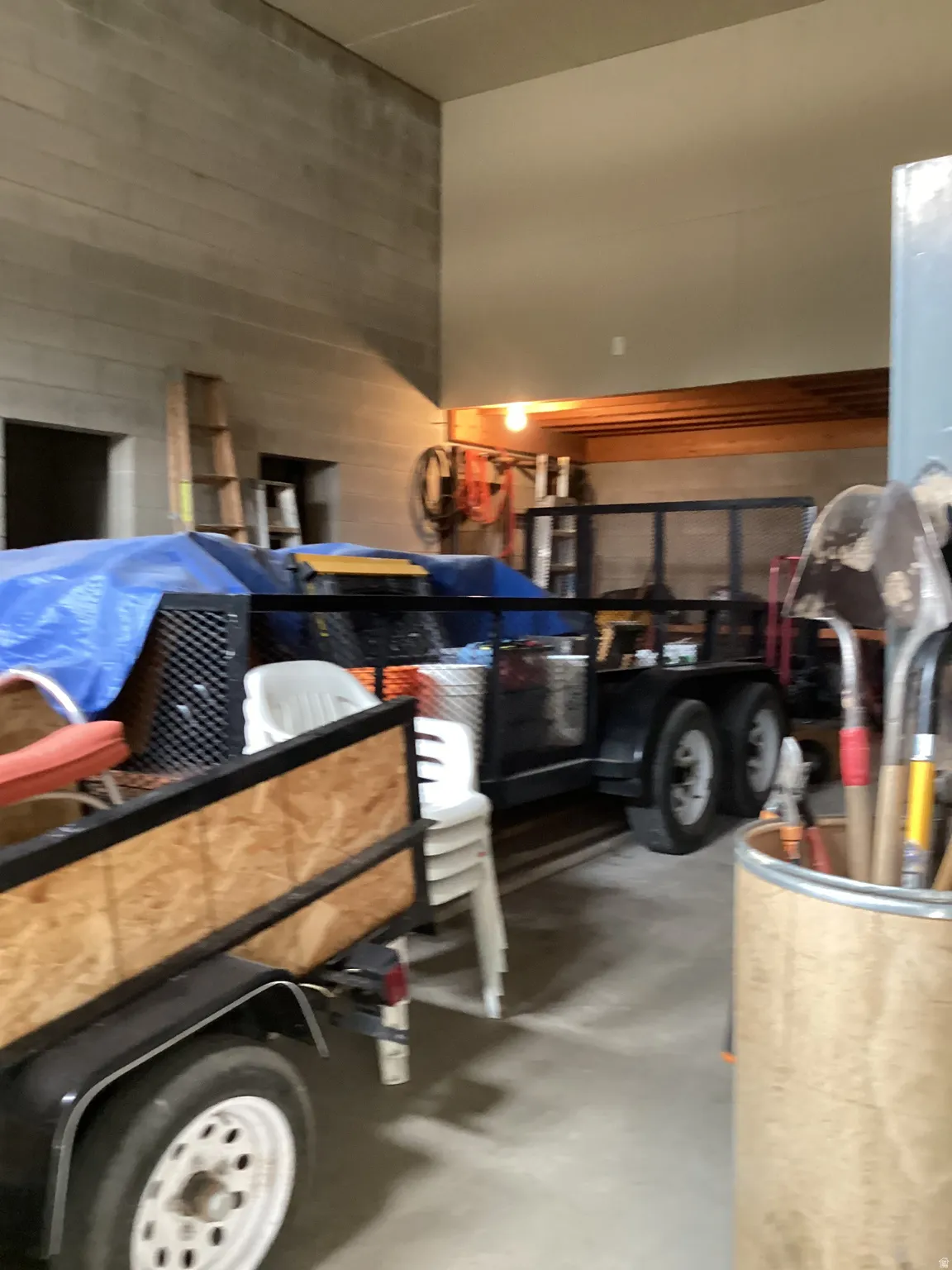 Interior space with finished concrete floors
