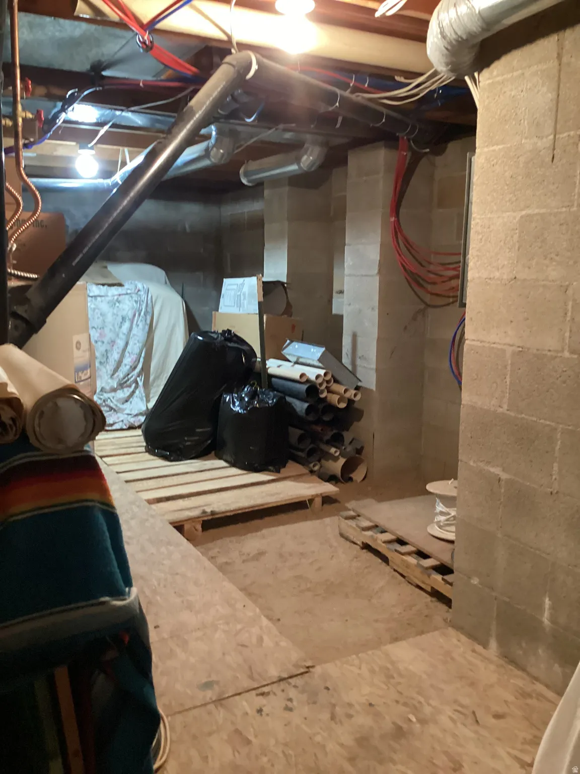 View of unfinished basement