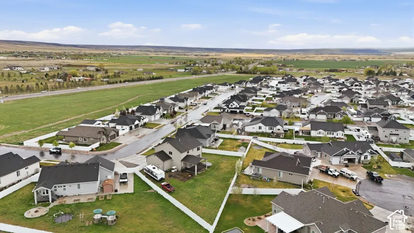 Aerial view of residential area