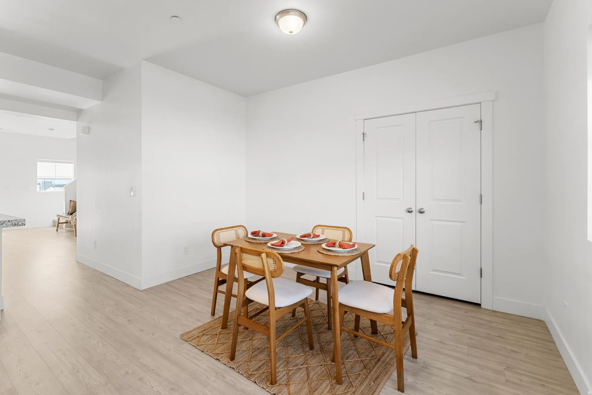 Dining space featuring light wood-style flooring