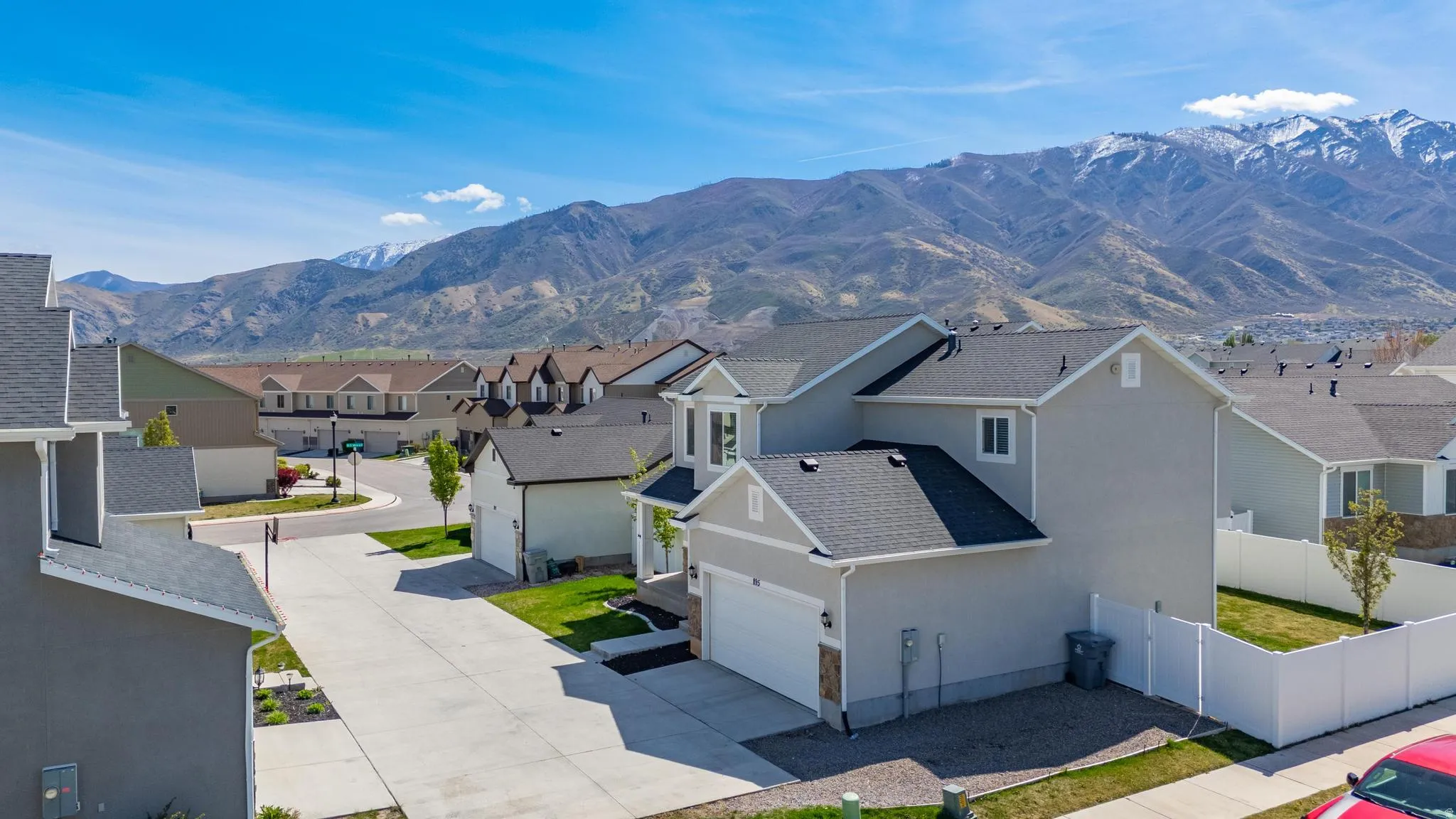 Mountain view featuring nearby suburban area