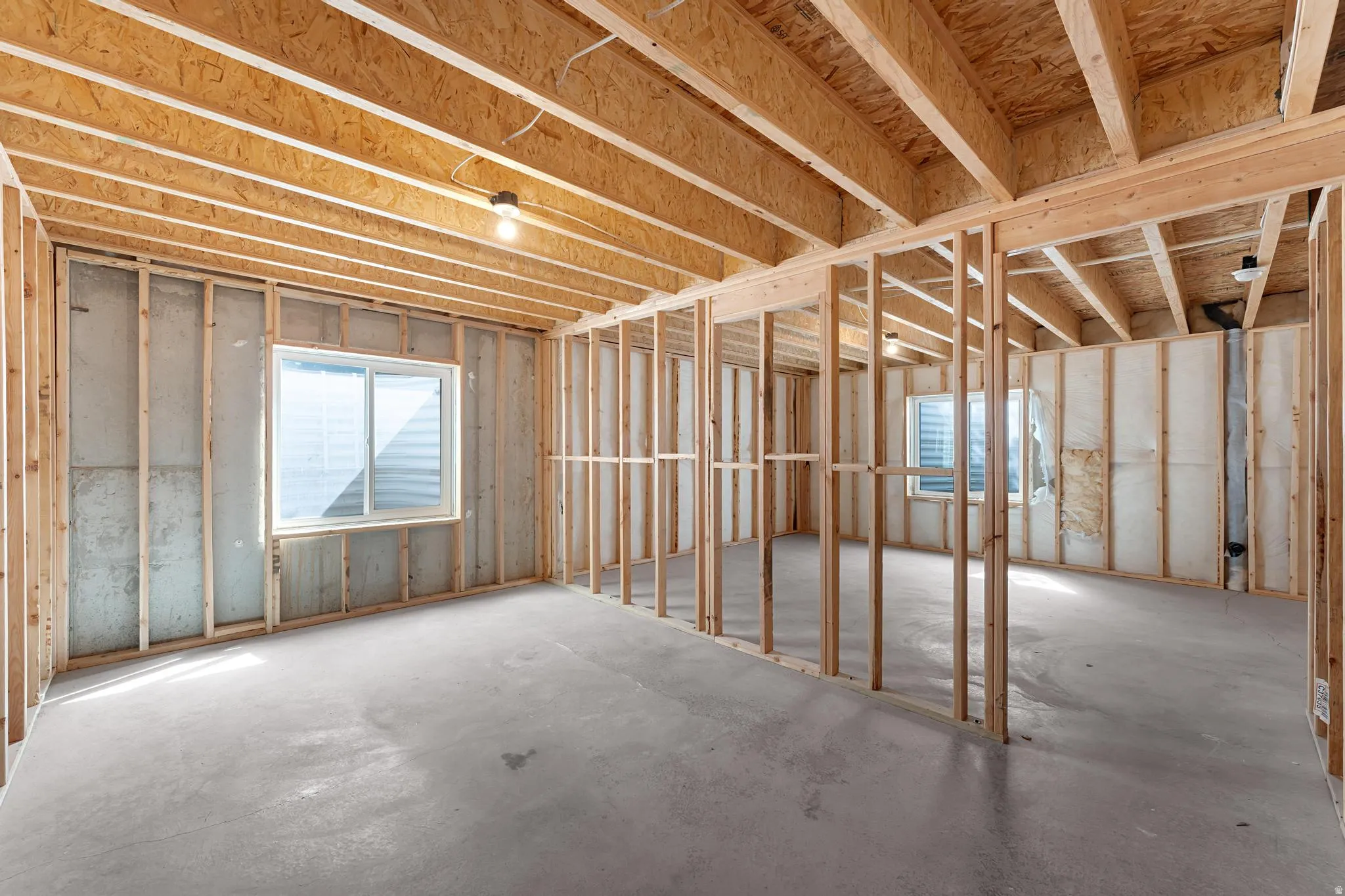 View of unfinished basement area