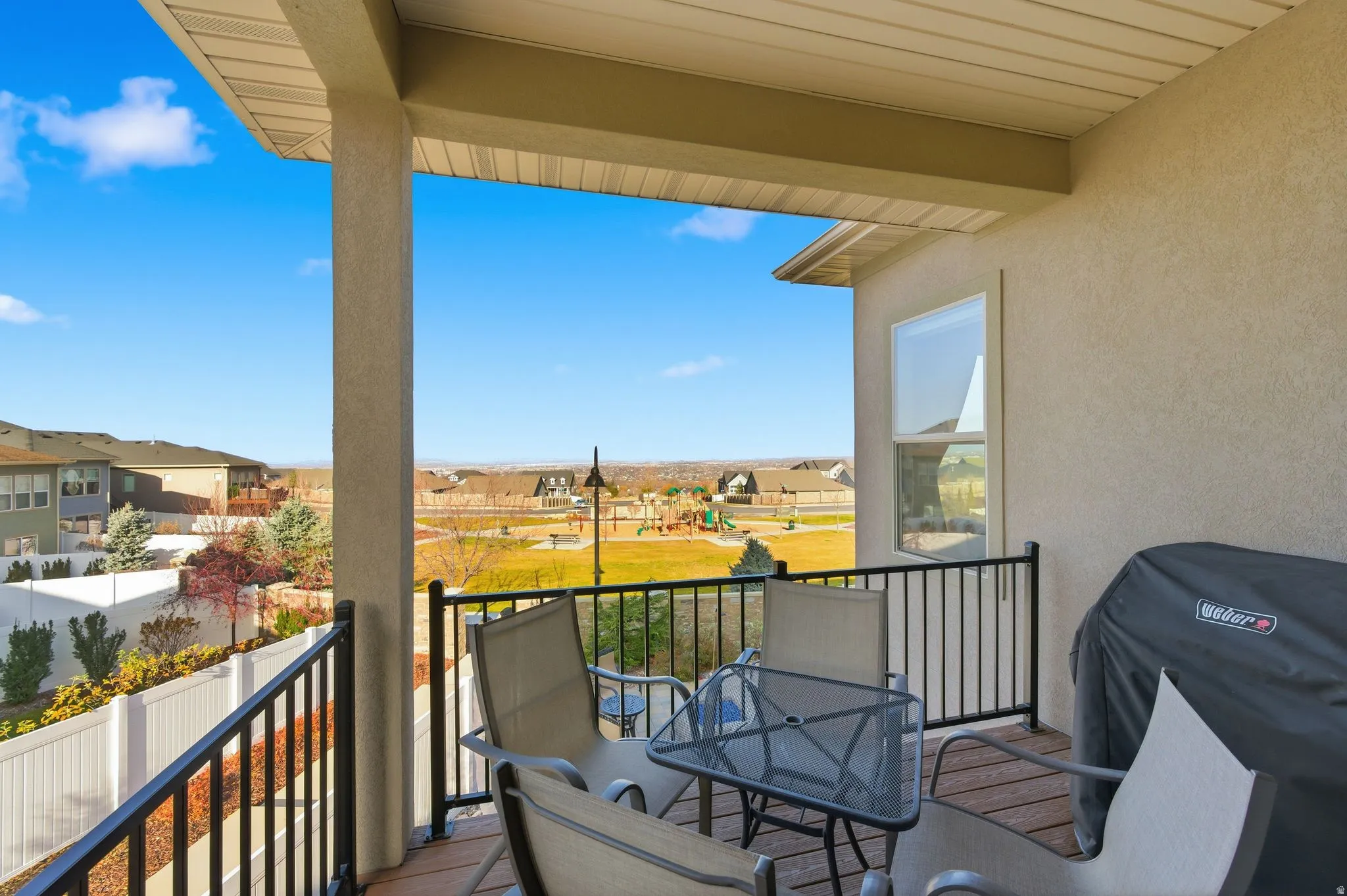 Back deck off great room.