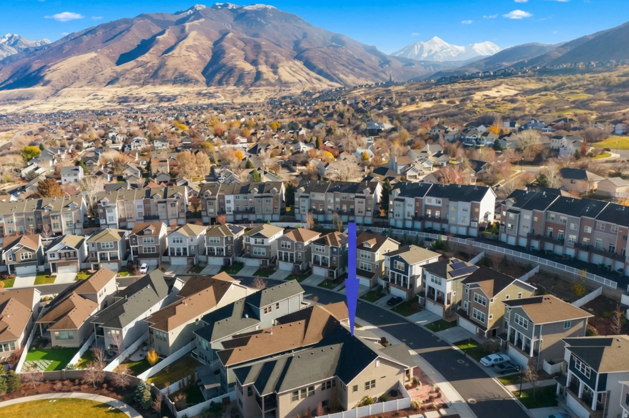 Aerial view of your new mountainside home and stunning backdrop