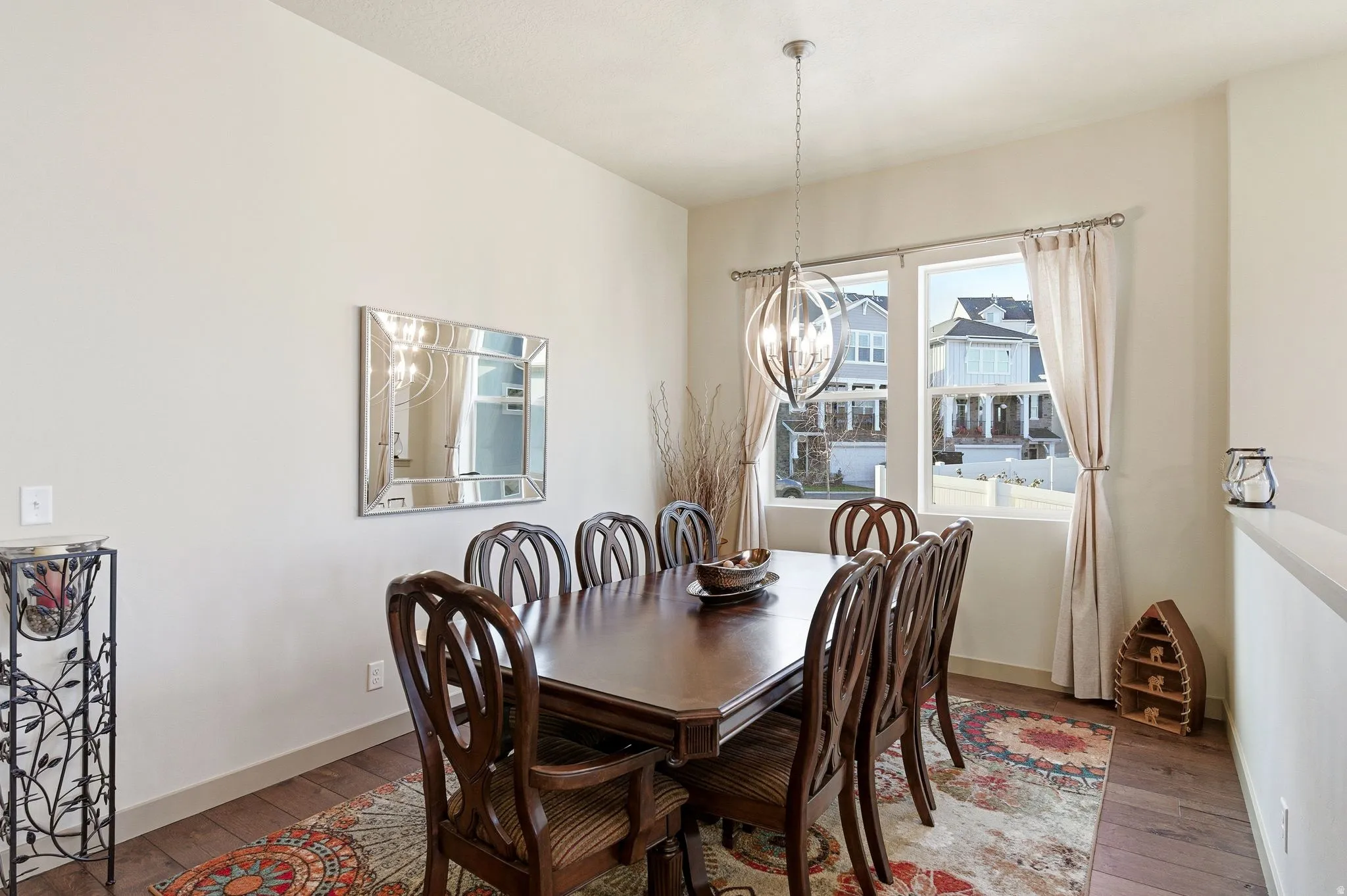 Formal dining space off kitchen.