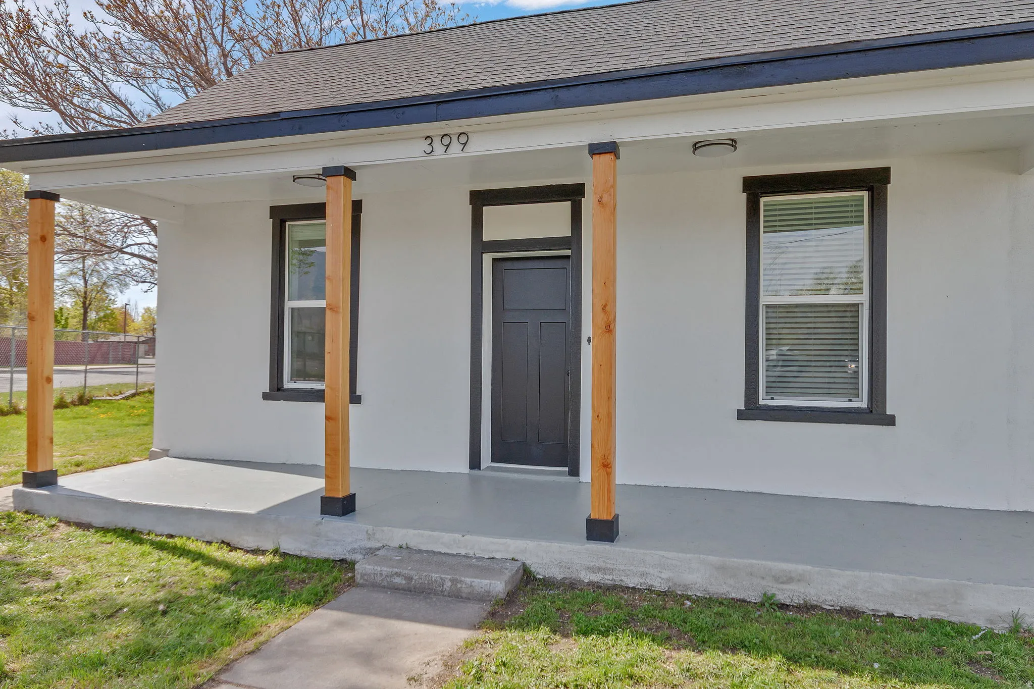 View of master bedroom porch facing Pacific Dr.