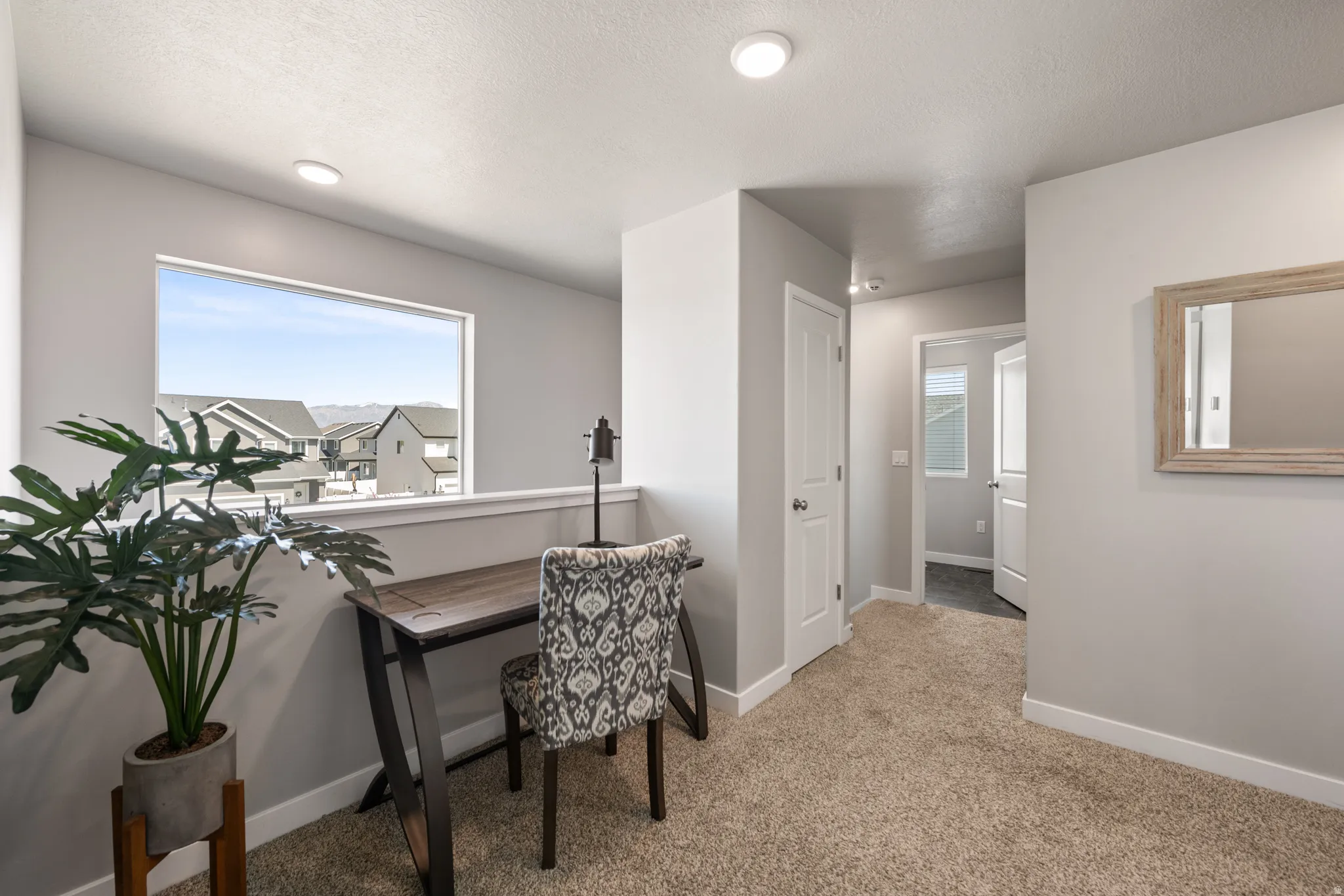 Upstairs flex space can be used for office area or reading nook