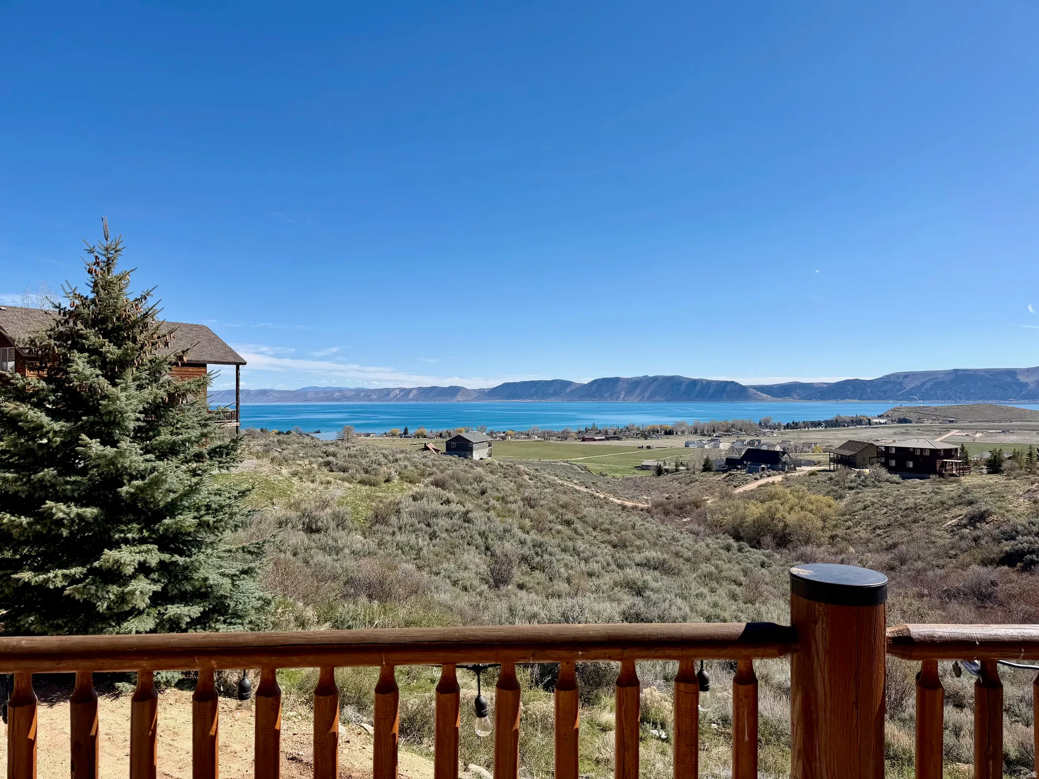 View of mountain background and lake view
