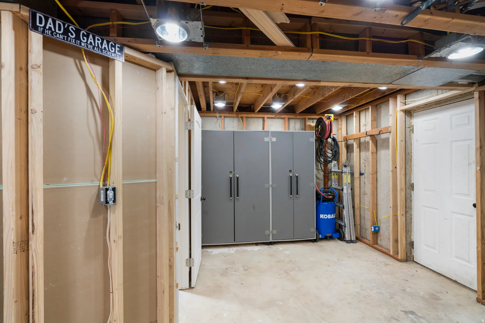 View of unfinished basement