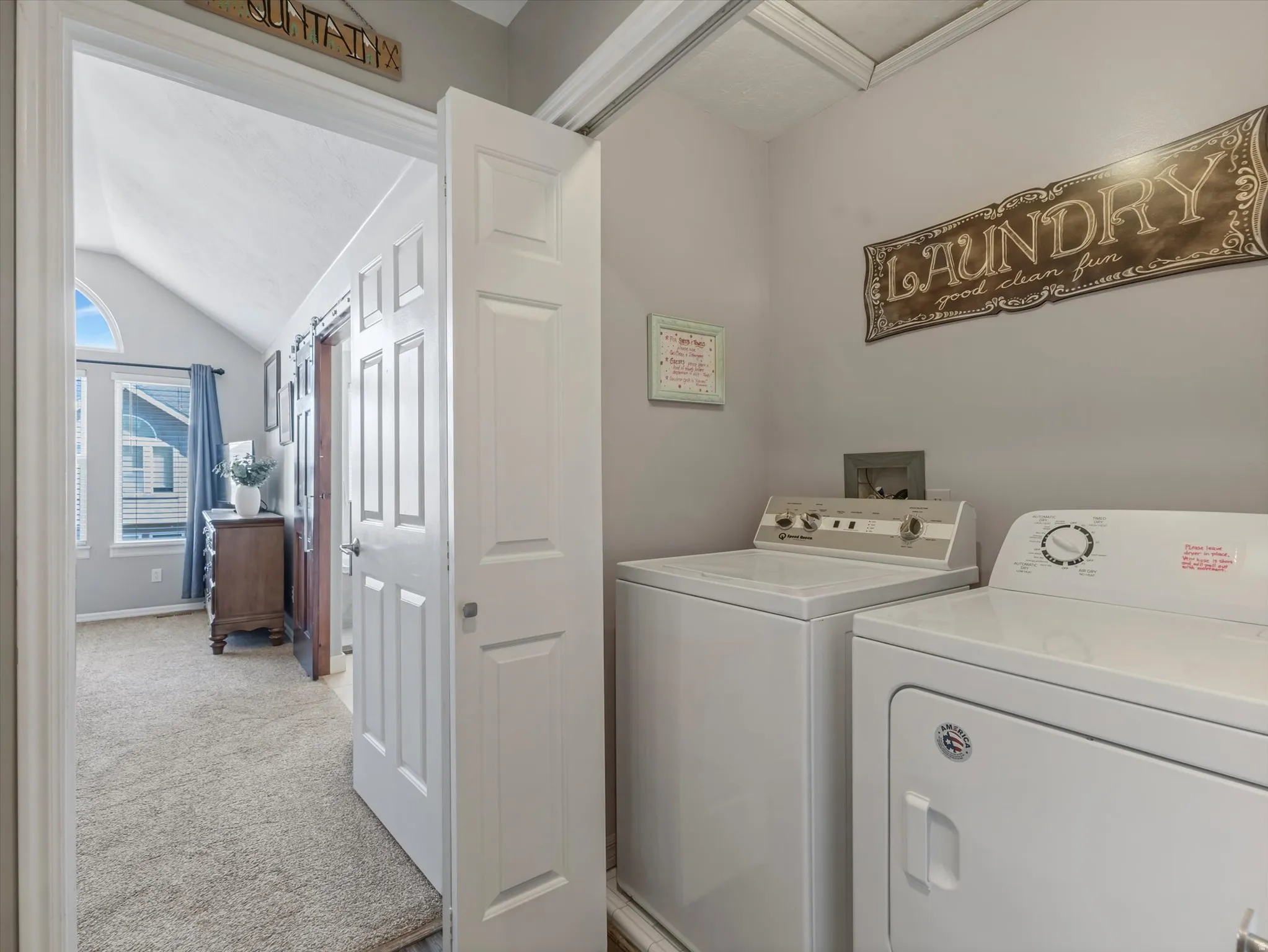 Upper floor laundry