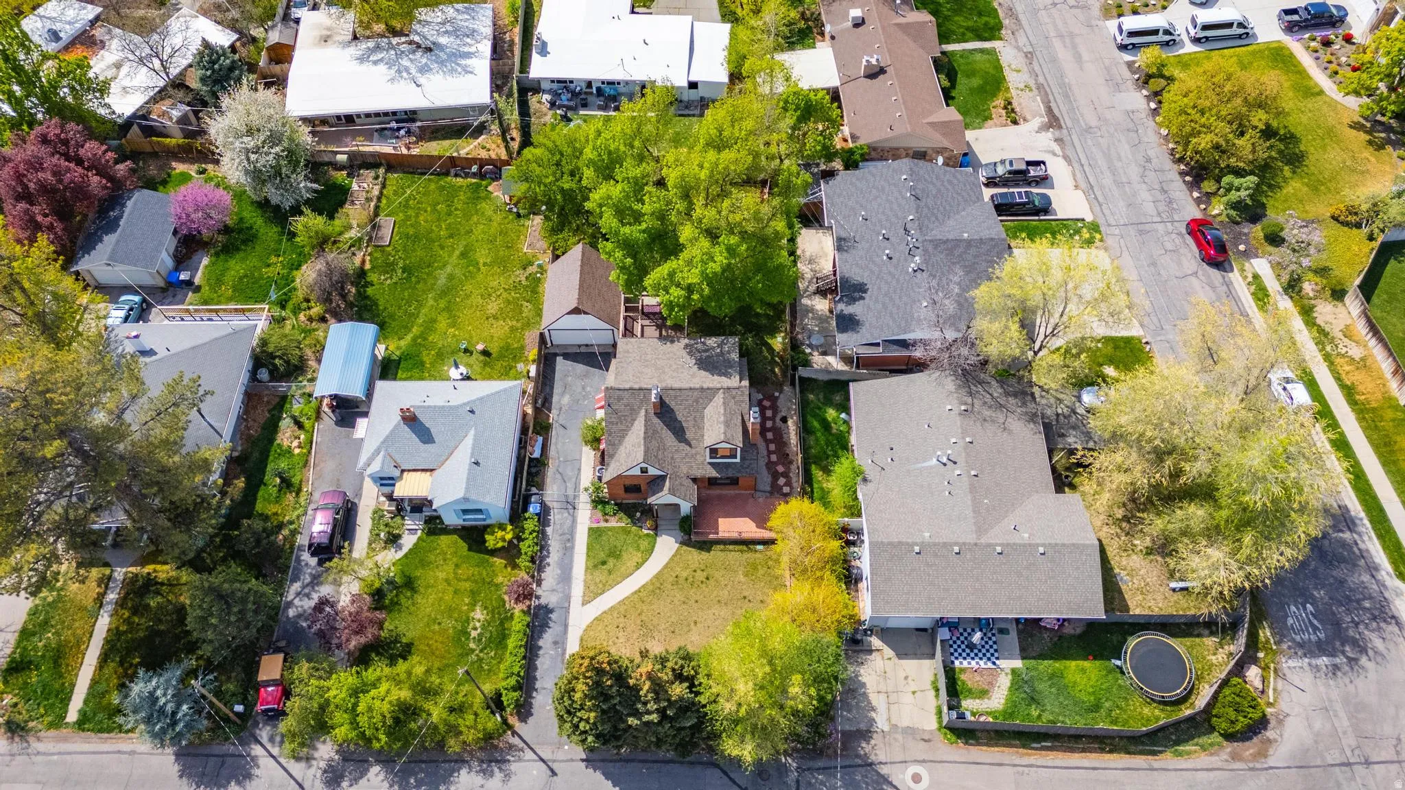 Aerial view of residential area