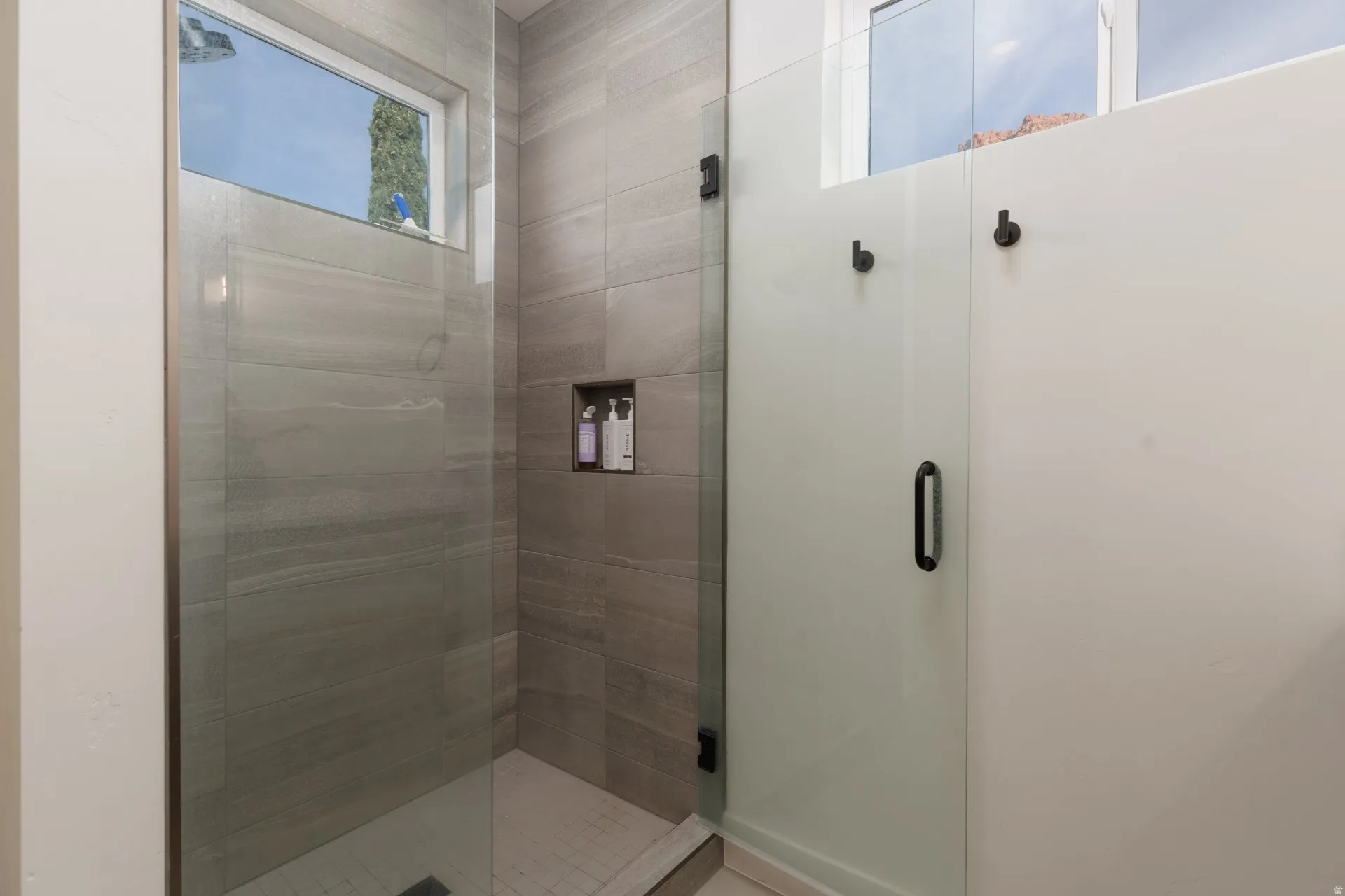 Bathroom featuring a stall shower