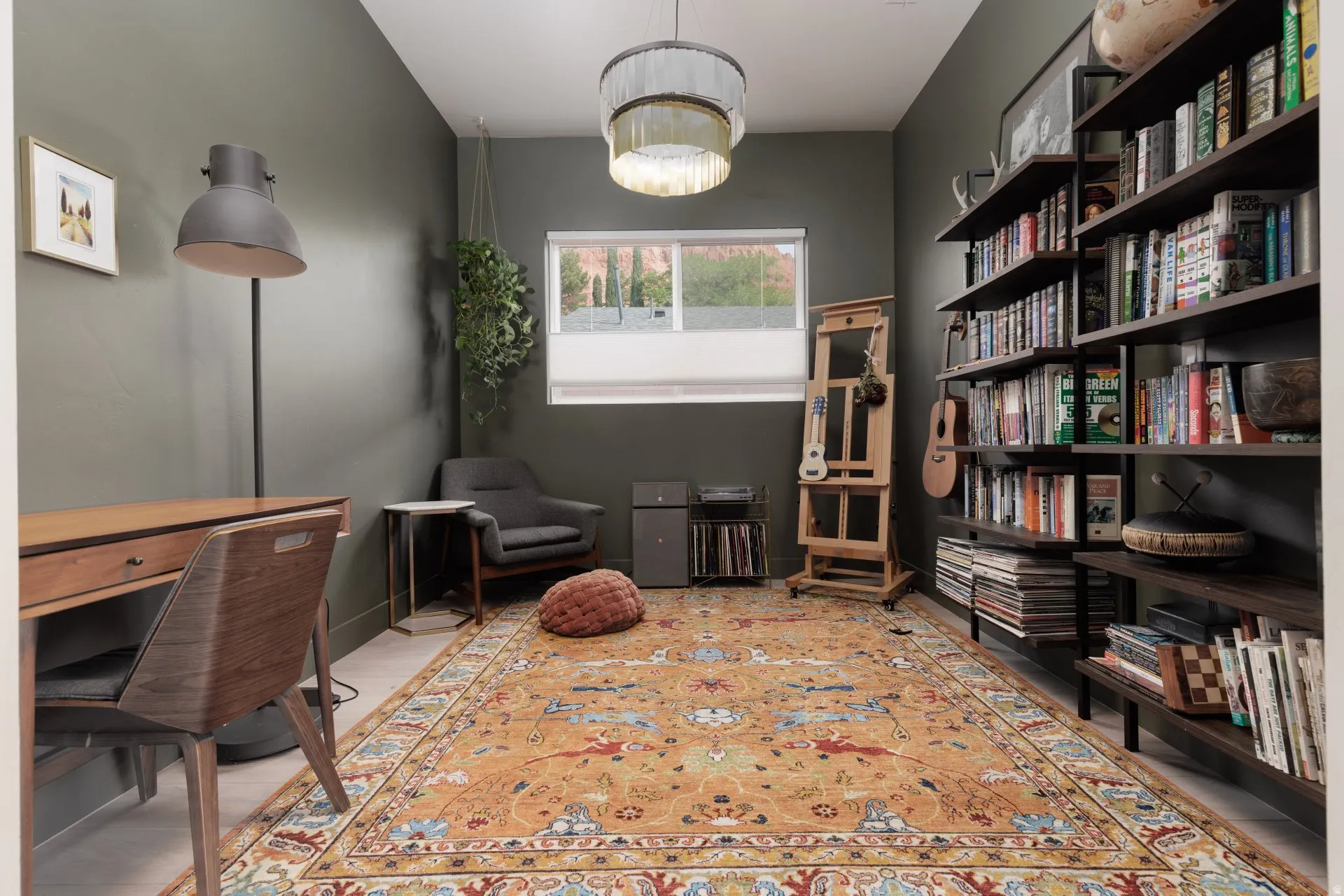 Office featuring light wood-type flooring
