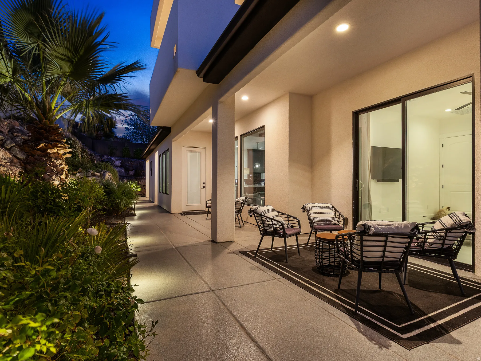 Patio at twilight featuring a patio