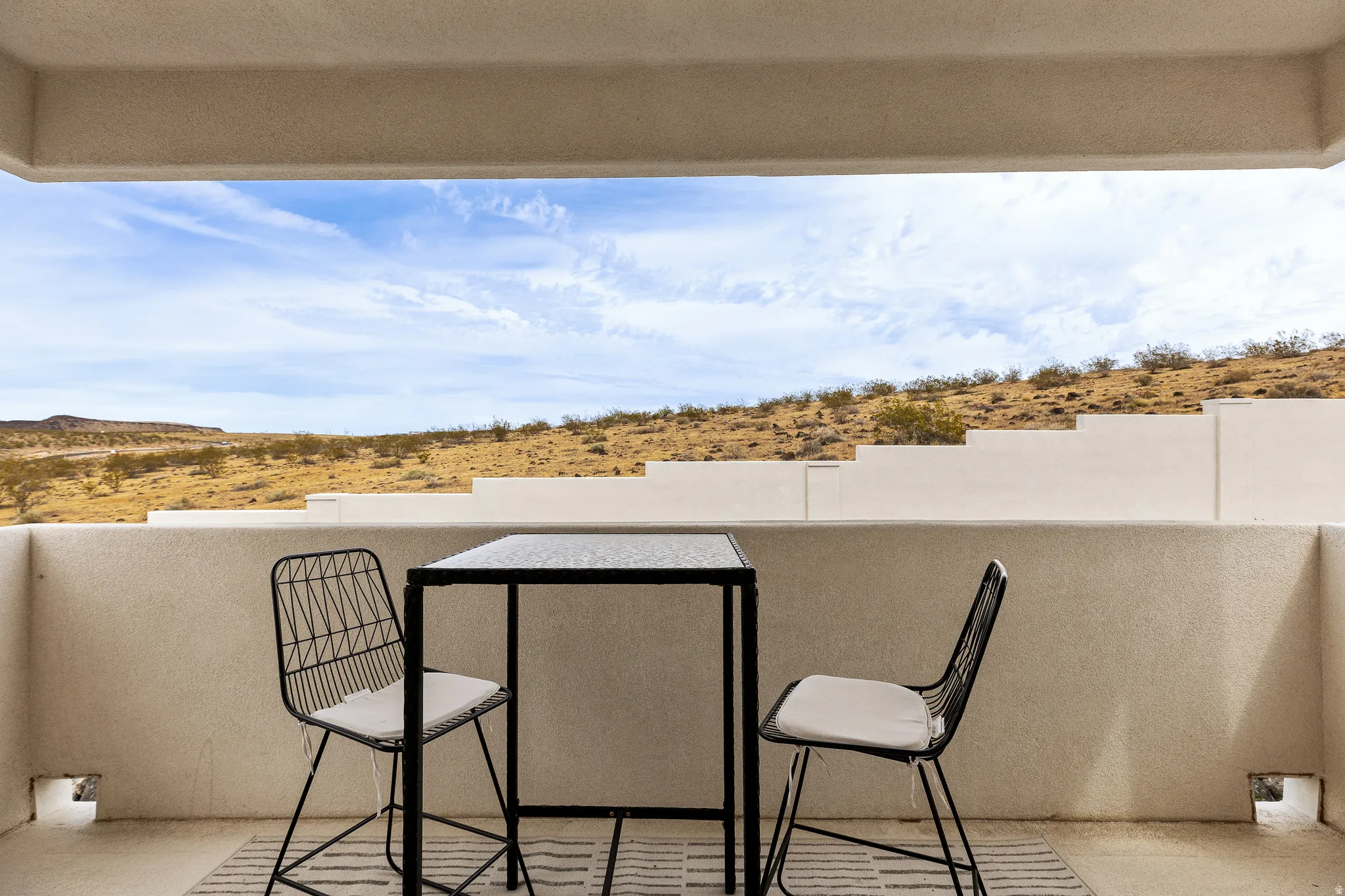 Balcony with a desert view