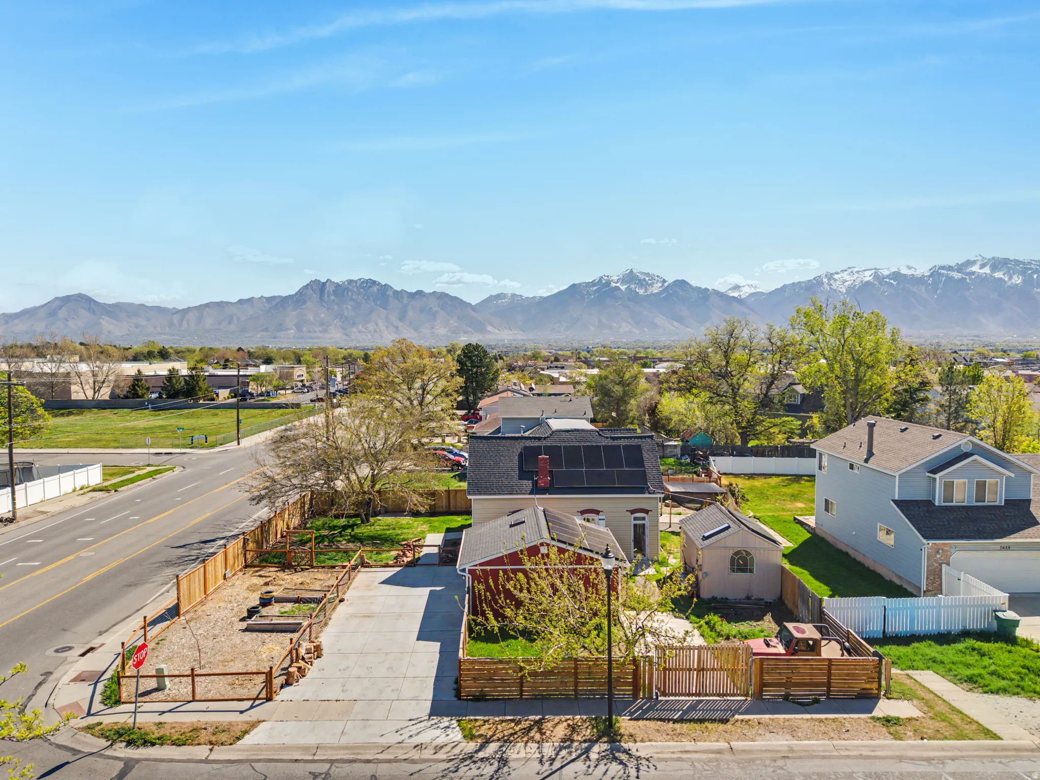 Mountain view with nearby suburban area