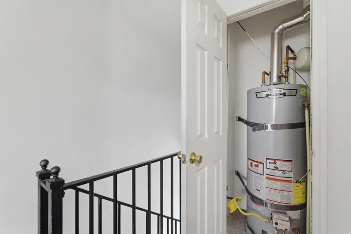 Utilities with strapped water heater