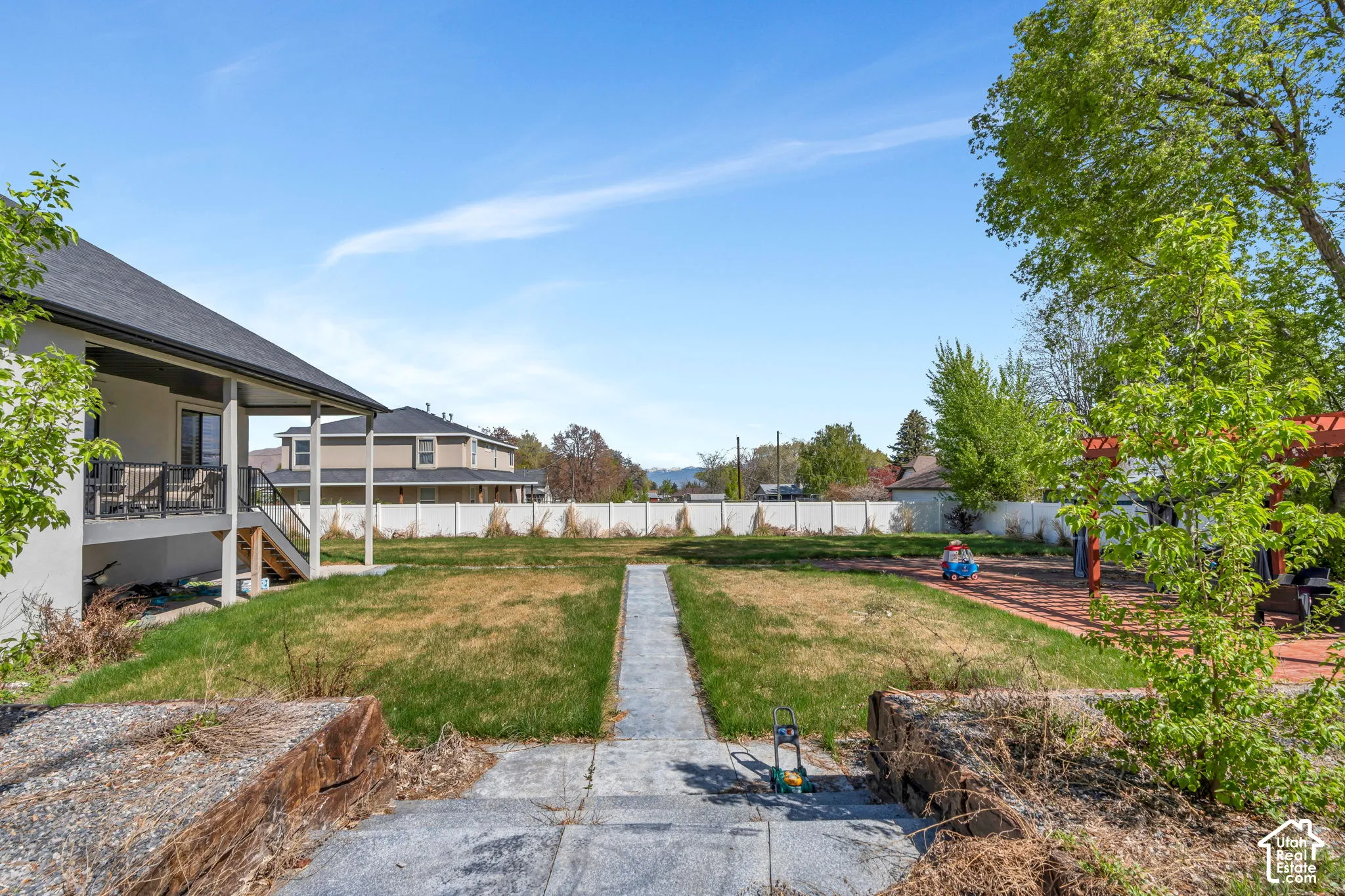 Fenced backyard