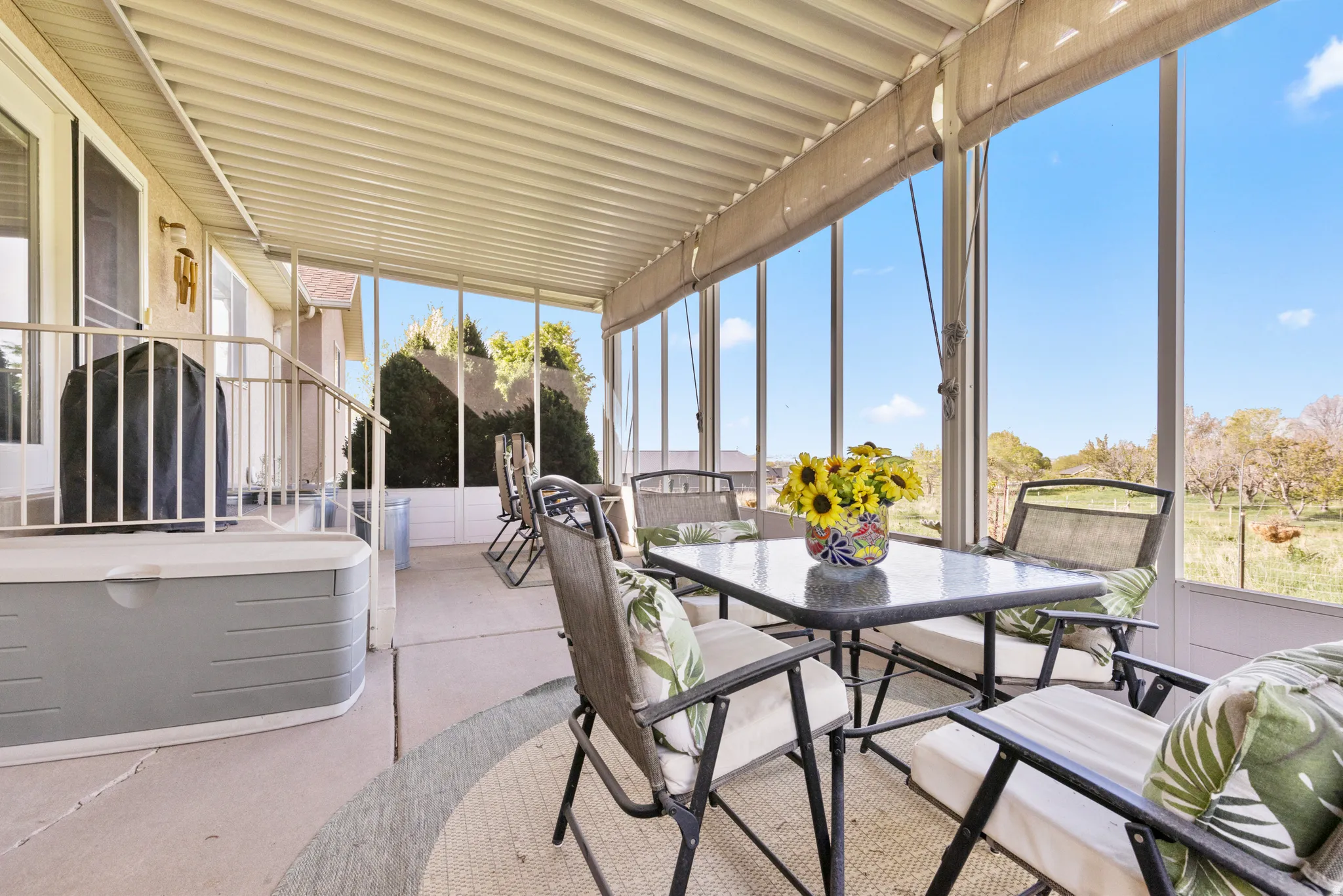 Sunroom / solarium with finished concrete floors