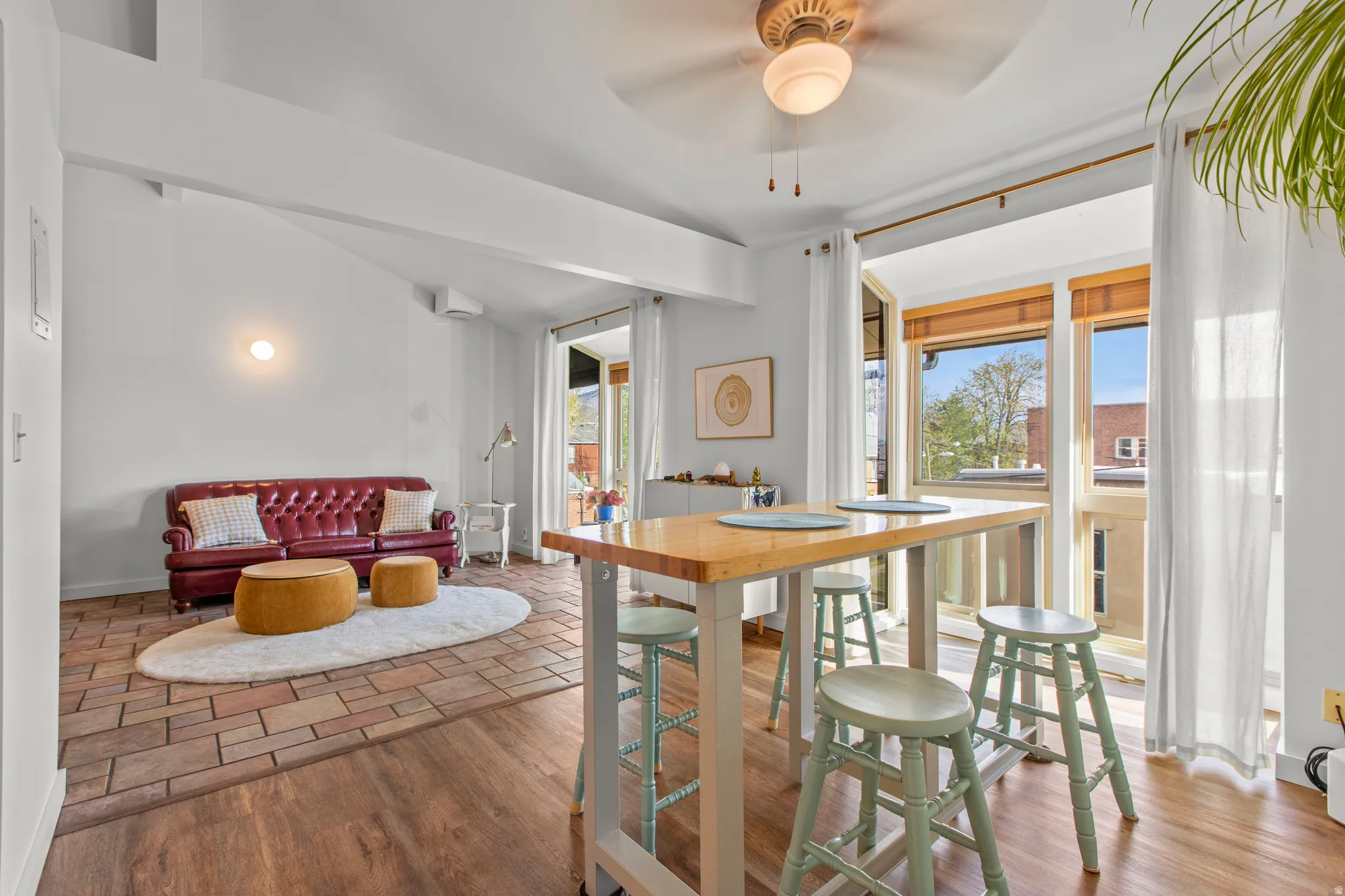 Dining space and living area