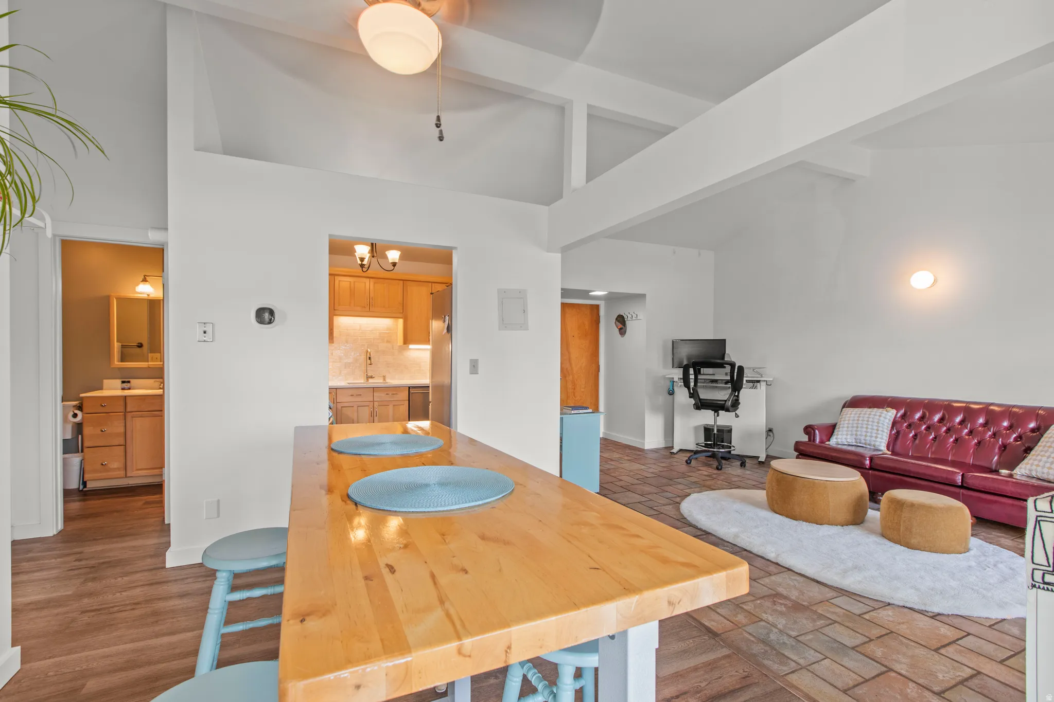 Dining area and kitchen